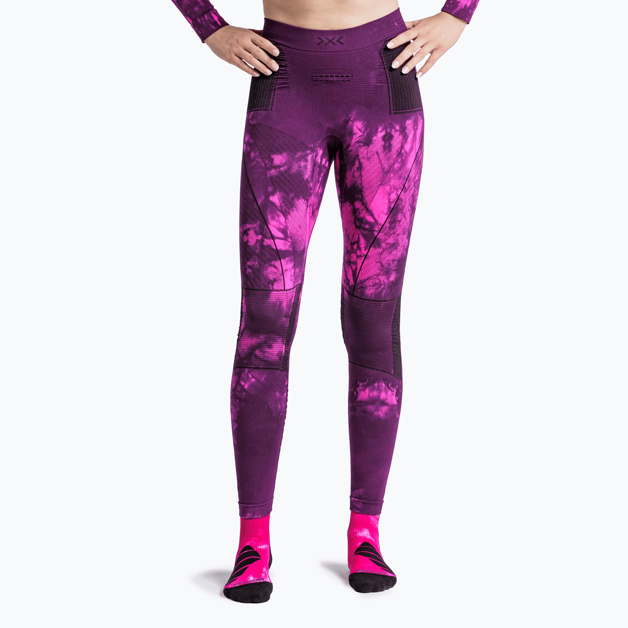 Термоактивни панталони X-Bionic Energy Accumulator Wild tiedye x black/fluo pink