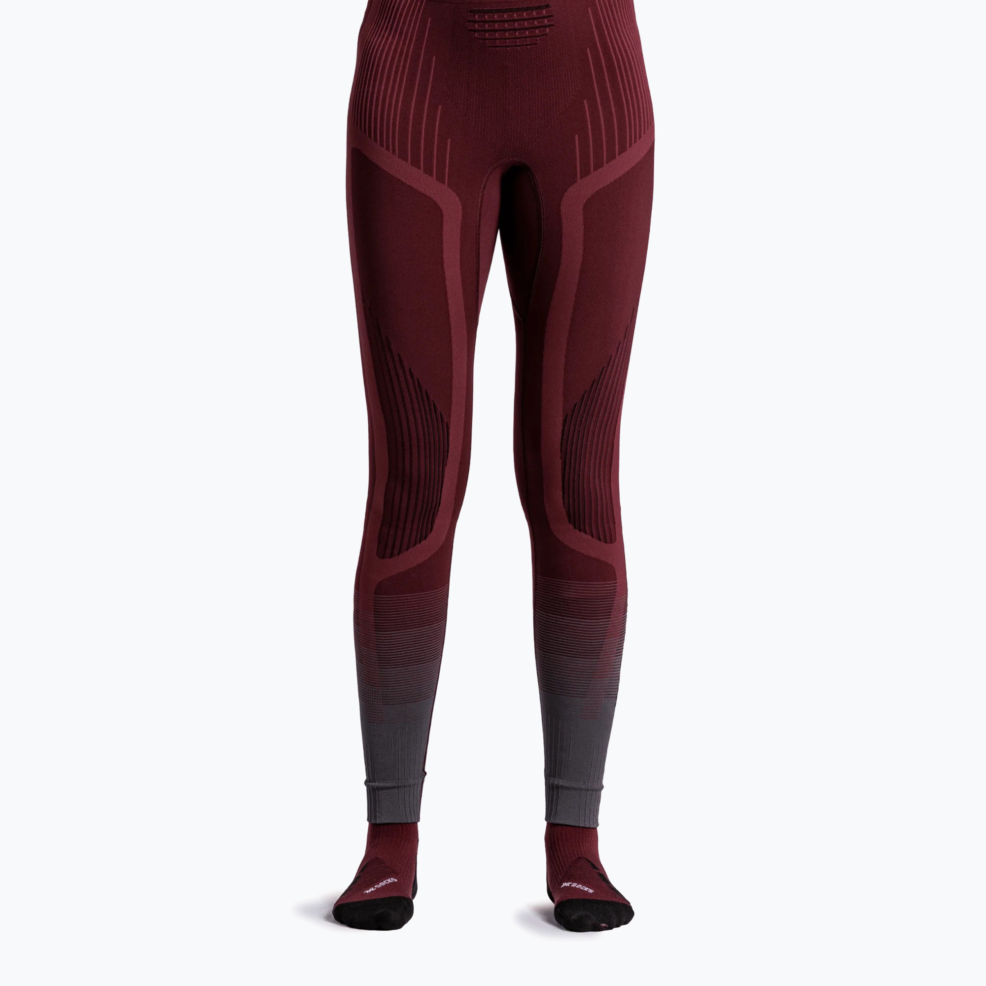 Дамски термоактивни панталони X-Bionic Invent Graphics oxide red/x black