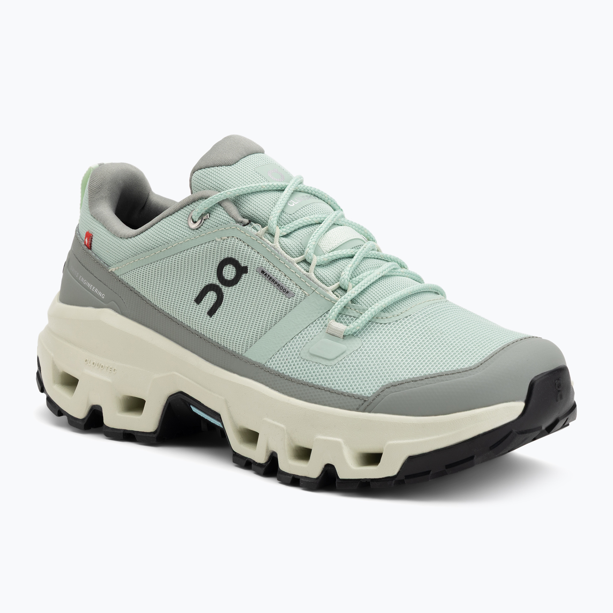 Buty turystyczne damskie On Cloudrock Low Waterproof mineral/aloe