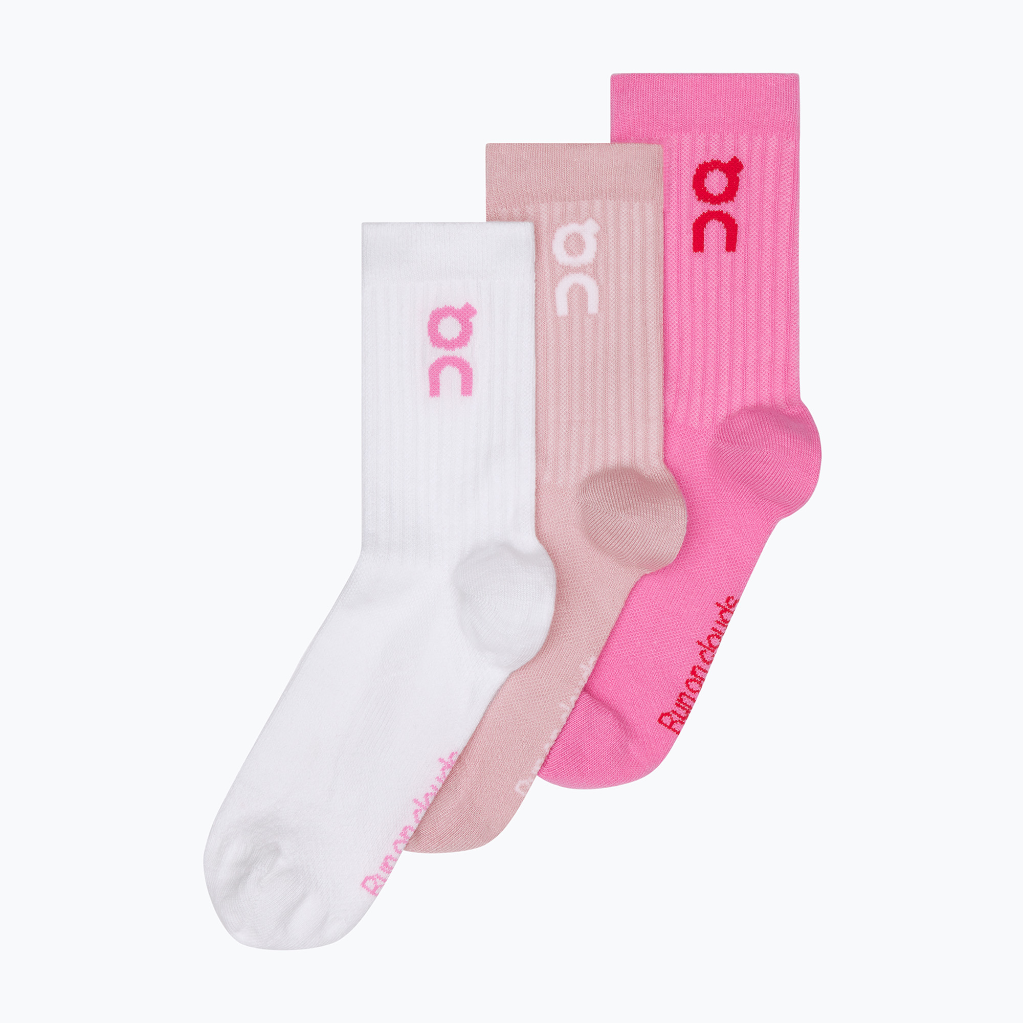 On Running Logo Calzini alti 3 paia malva/raspberry