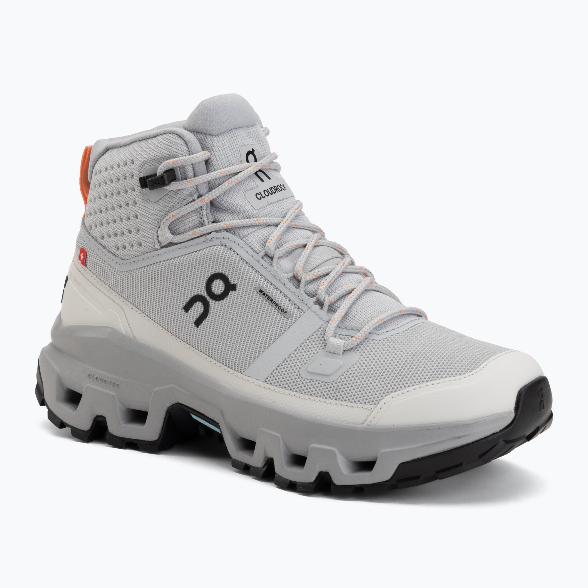Dámske turistické topánky On Cloudrock Mid Waterproof glacier/alloy