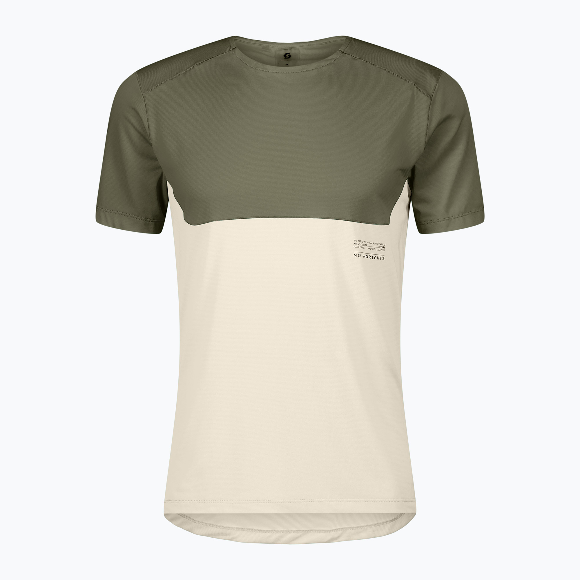 Koszulka do biegania męska SCOTT Endurance Tech hay green/cotton white 