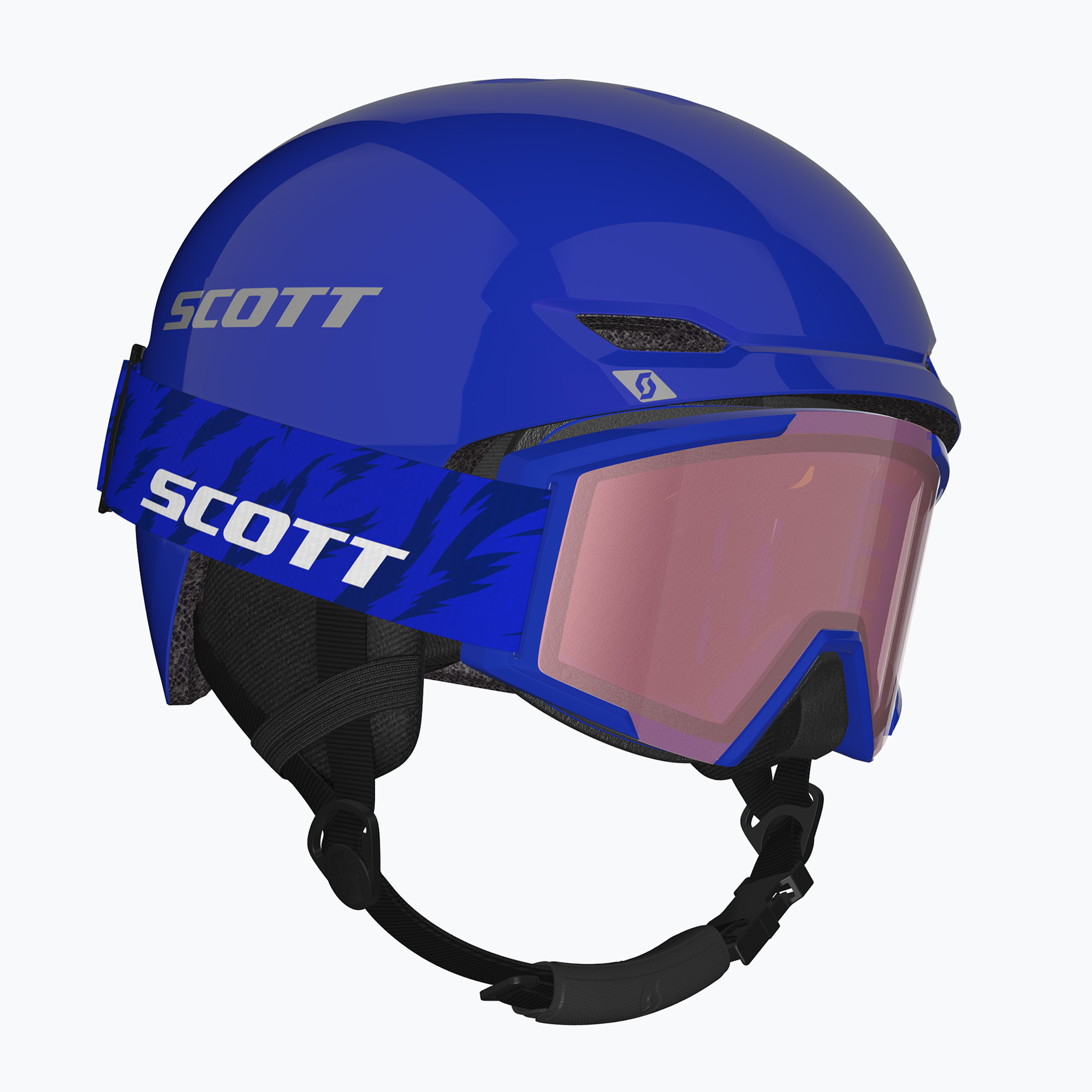 Детска скиорска каска SCOTT Track   Gogle Factor Pro Combo blue/grey