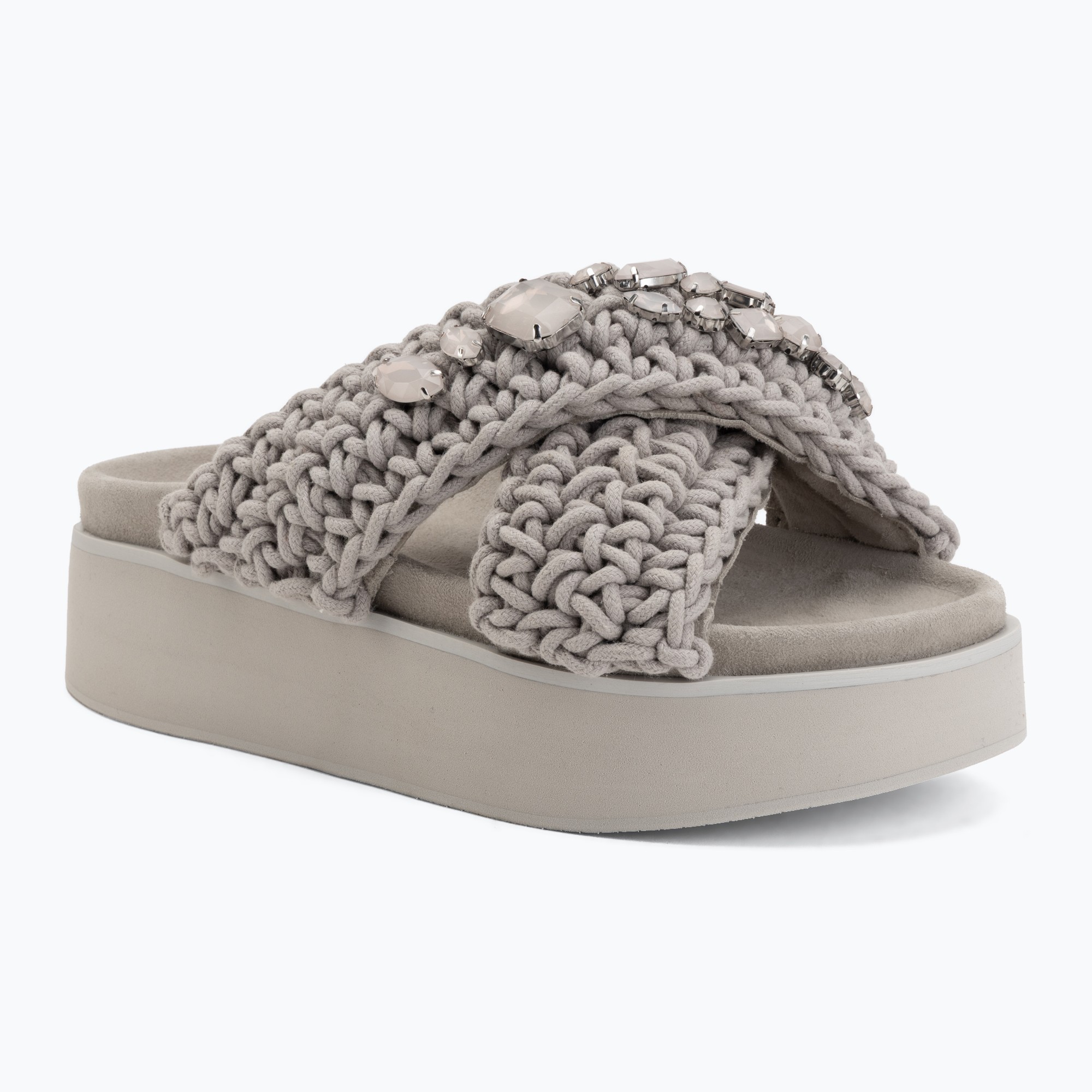 Дамски чехли INUIKII Woven Stones Platform stone grey
