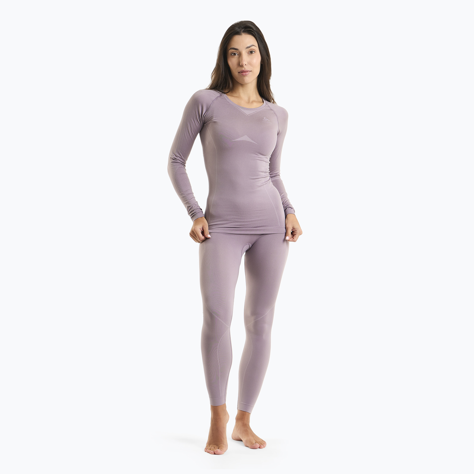 Set de lenjerie termoactivă pentru femei ODLO Fundamentals Performance Warm gray ridge (Fundamentals Performance Warm Long 196081/21092)