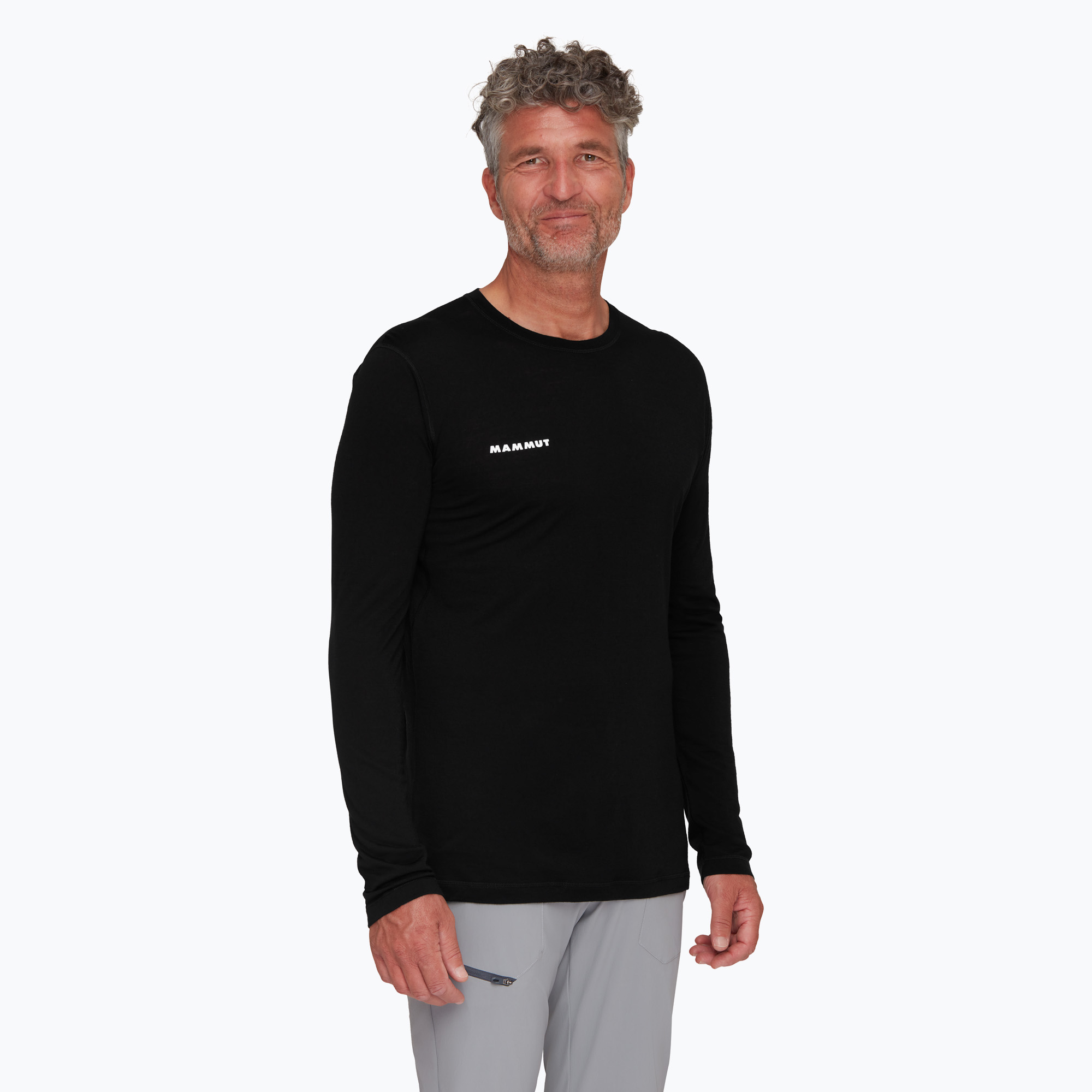 Pánske tričko Longsleeve Mammut Tree Wool FL black 01690