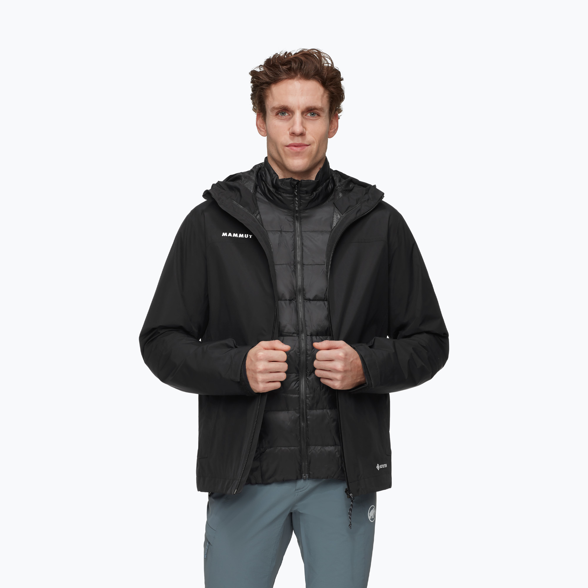 Мъжко яке 3-в-1 Mammut Treeline 3 in 1 HS Hooded Jacket Men black/black