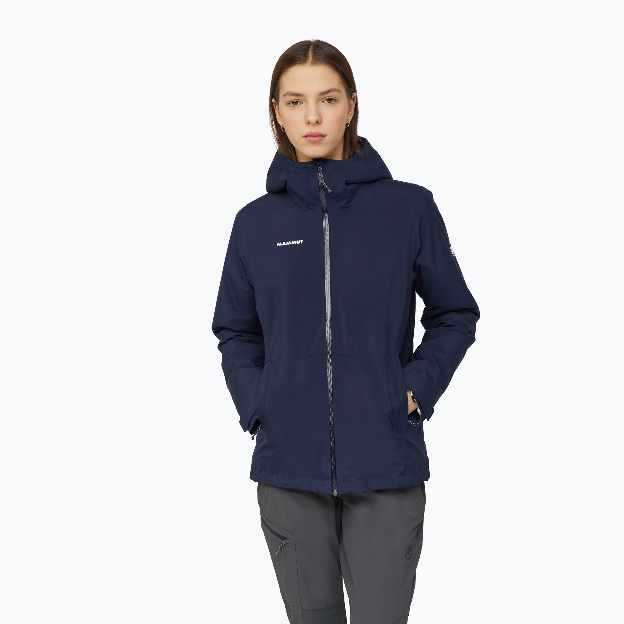 Дамско яке за дъжд Mammut Linard HS Thermo Hooded Jacket Women marine