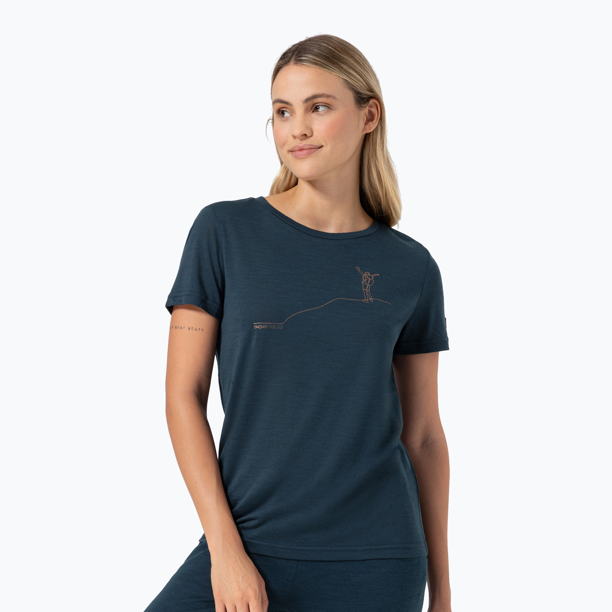 Koszulka damska super.natural Bergglück Tee blueberry/copper 