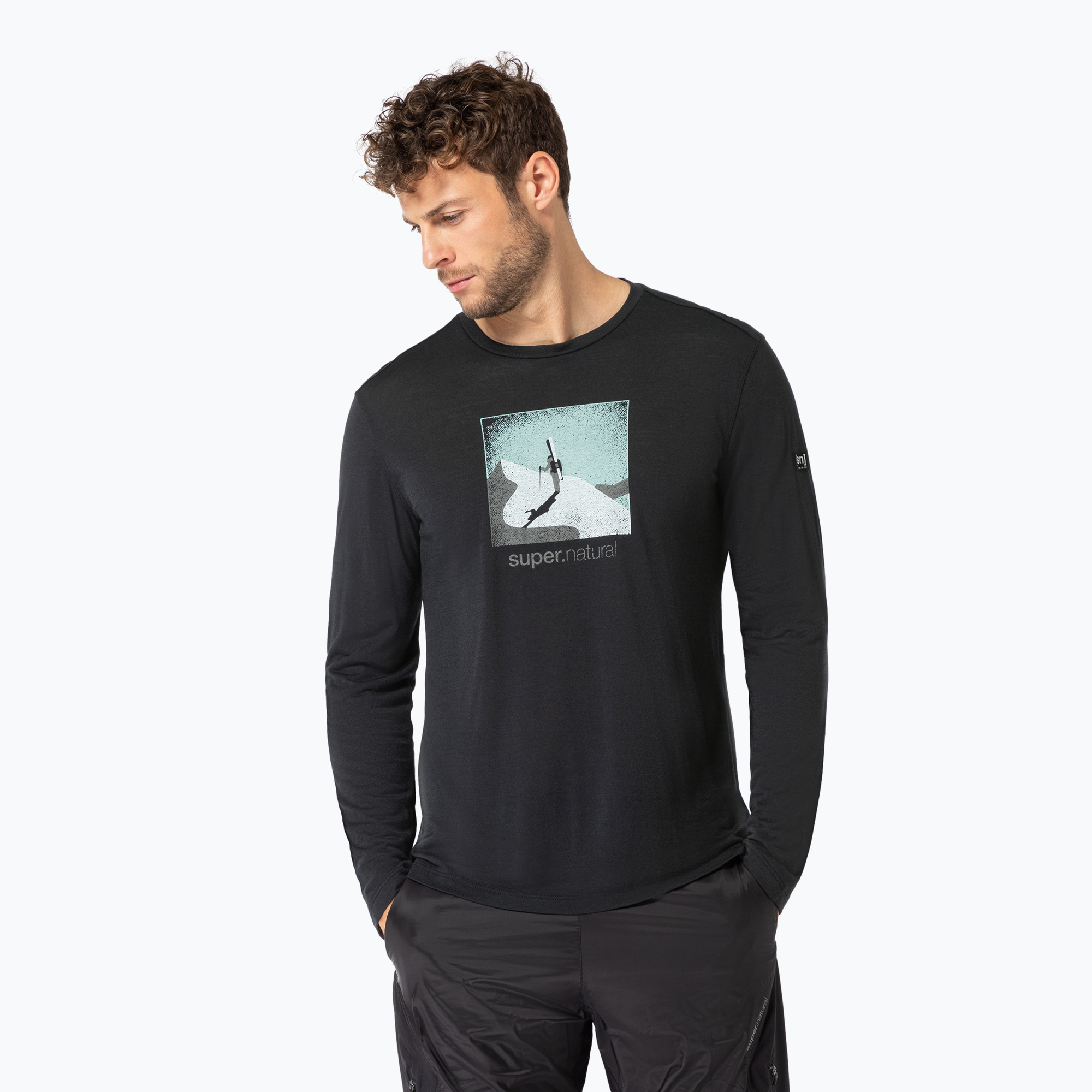 Longsleeve męski super.natural Almost Done jet black/various 