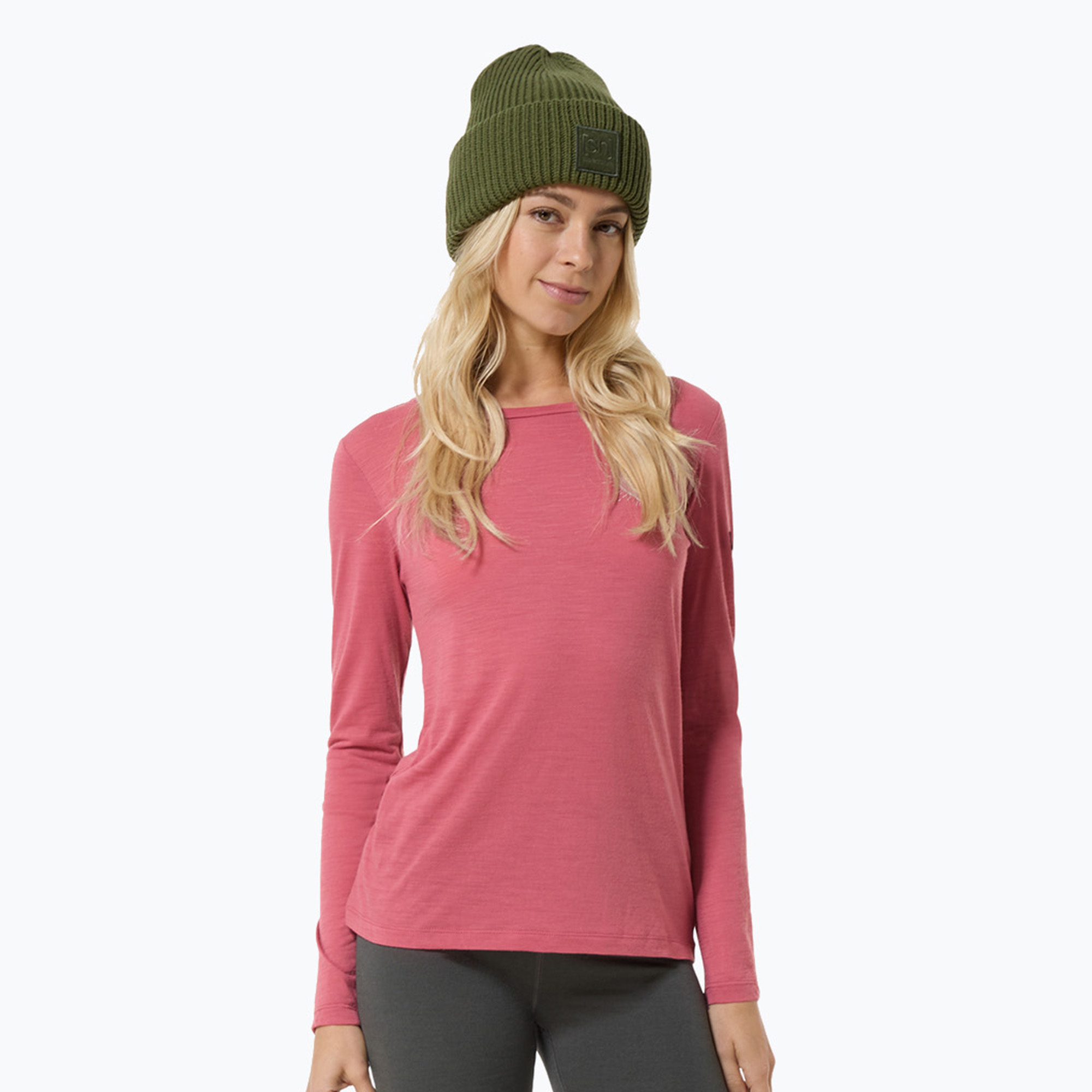Longsleeve damski super.natural Little Heartwood mauwewood/white stone 