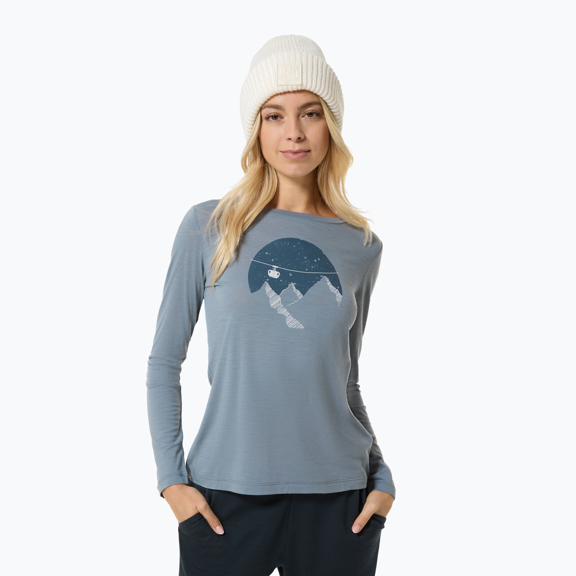 Longsleeve damski Super.Natural Gondola flint stone/various 