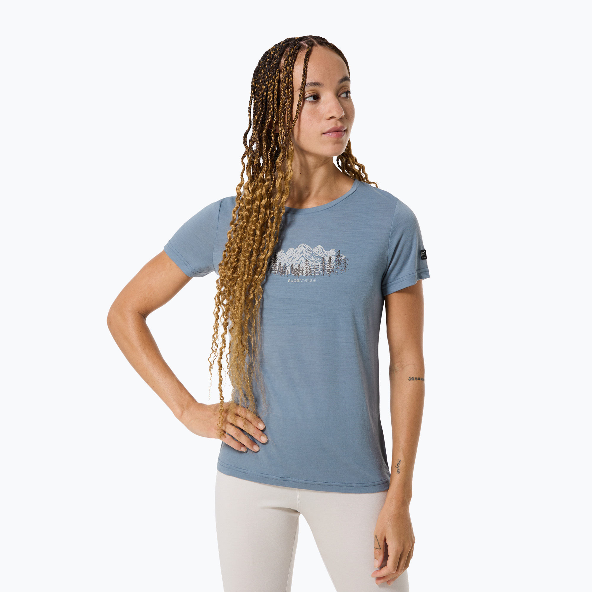 Koszulka damska super.natural Woods Tee flint stone/white stone/copper 