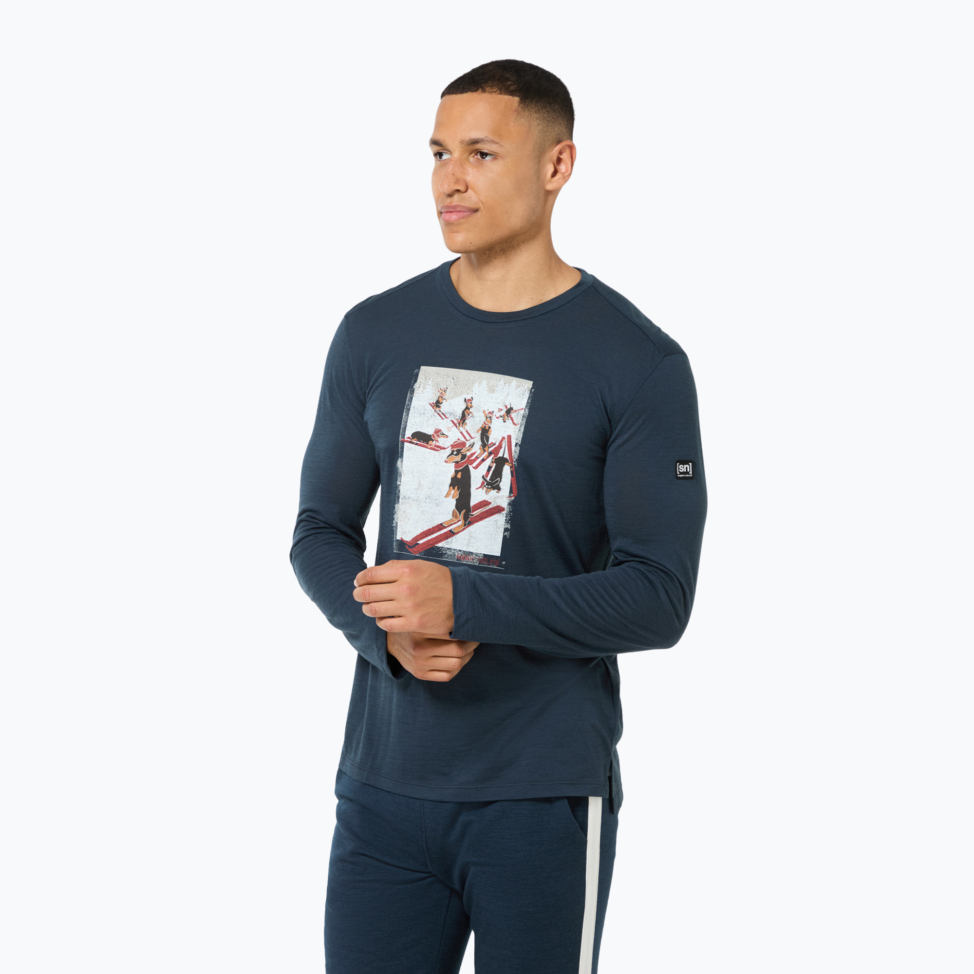 Мъжка блуза с дълъг ръкав Super.Natural Dachshund Party blueberry/various