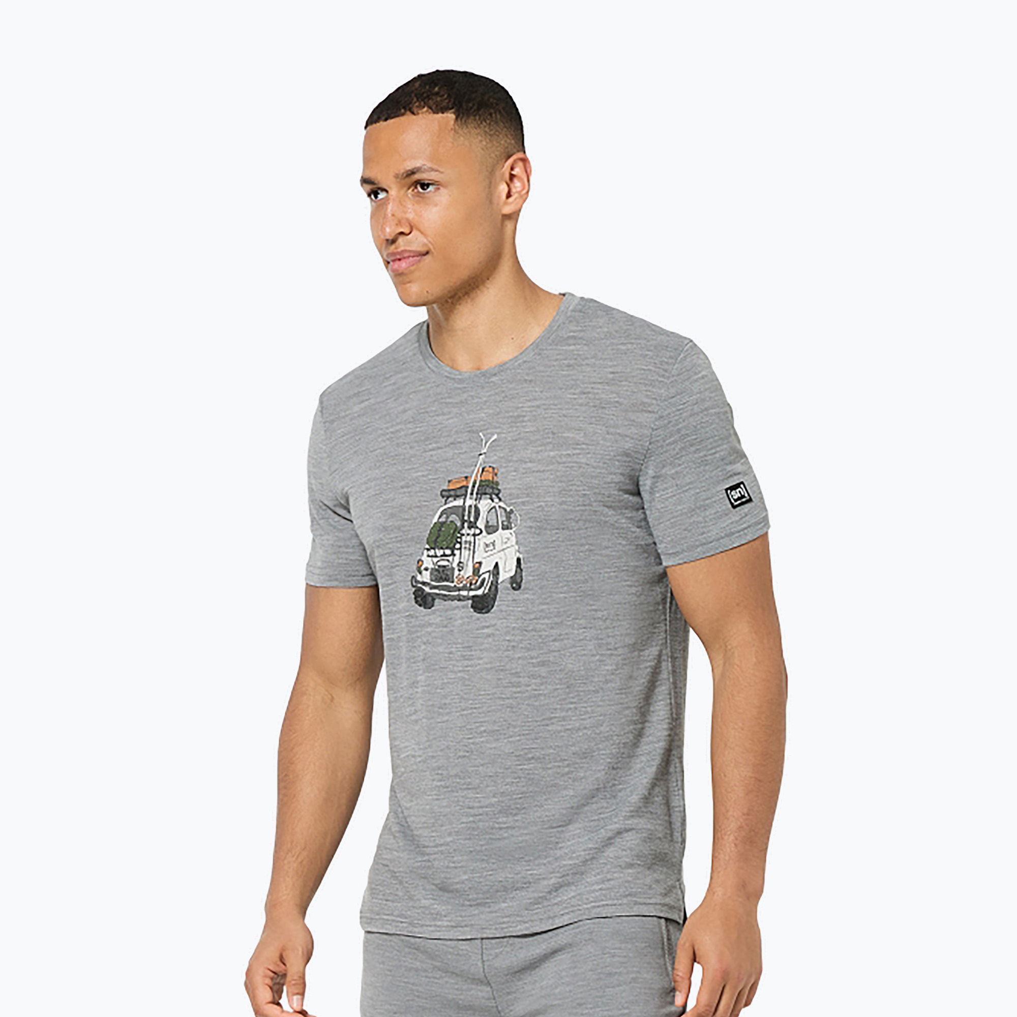 Мъжка тениска super.natural Carski cashmere grey melange/various