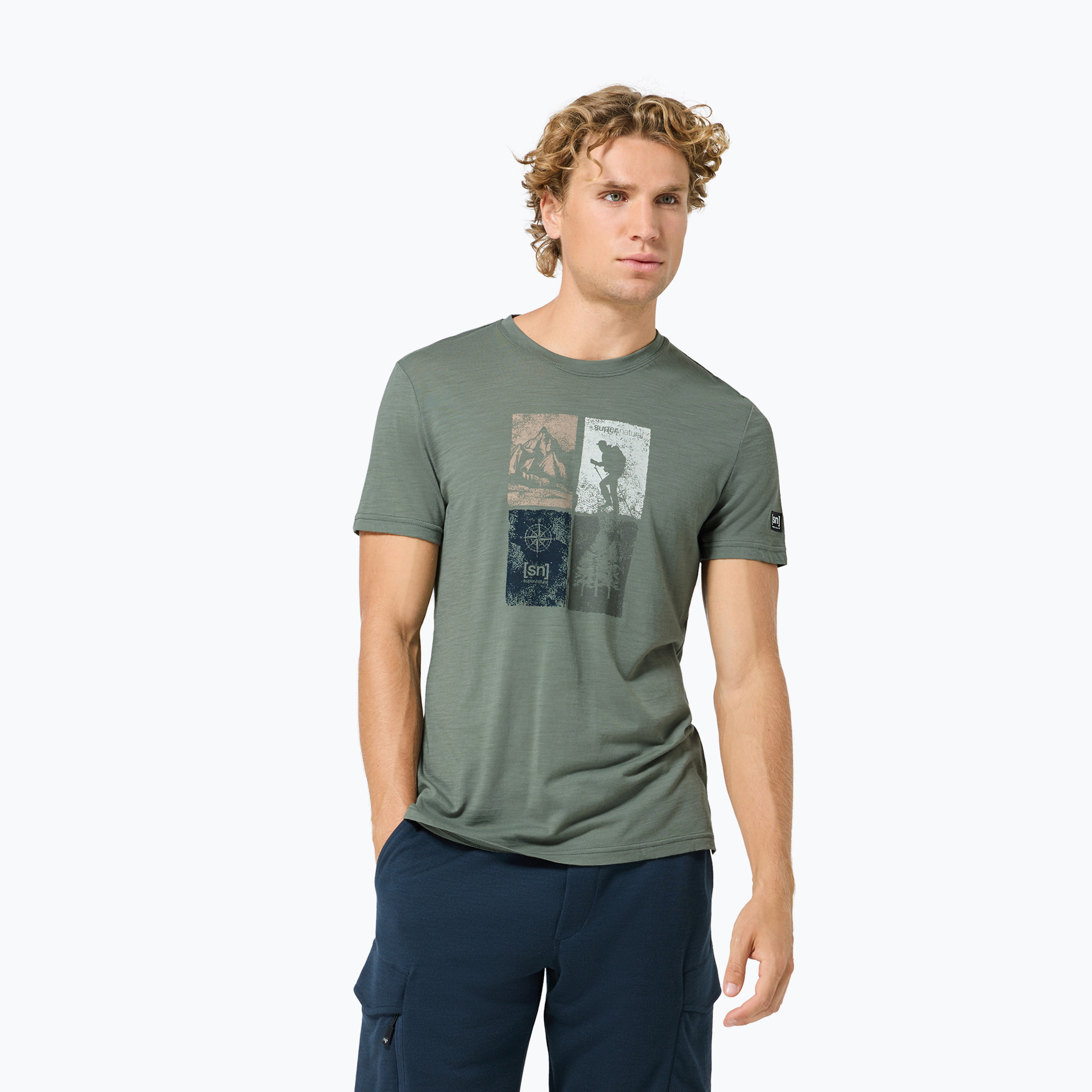 Мъжка тениска Super.Natural Go Hiking Tee eucalyptus/various