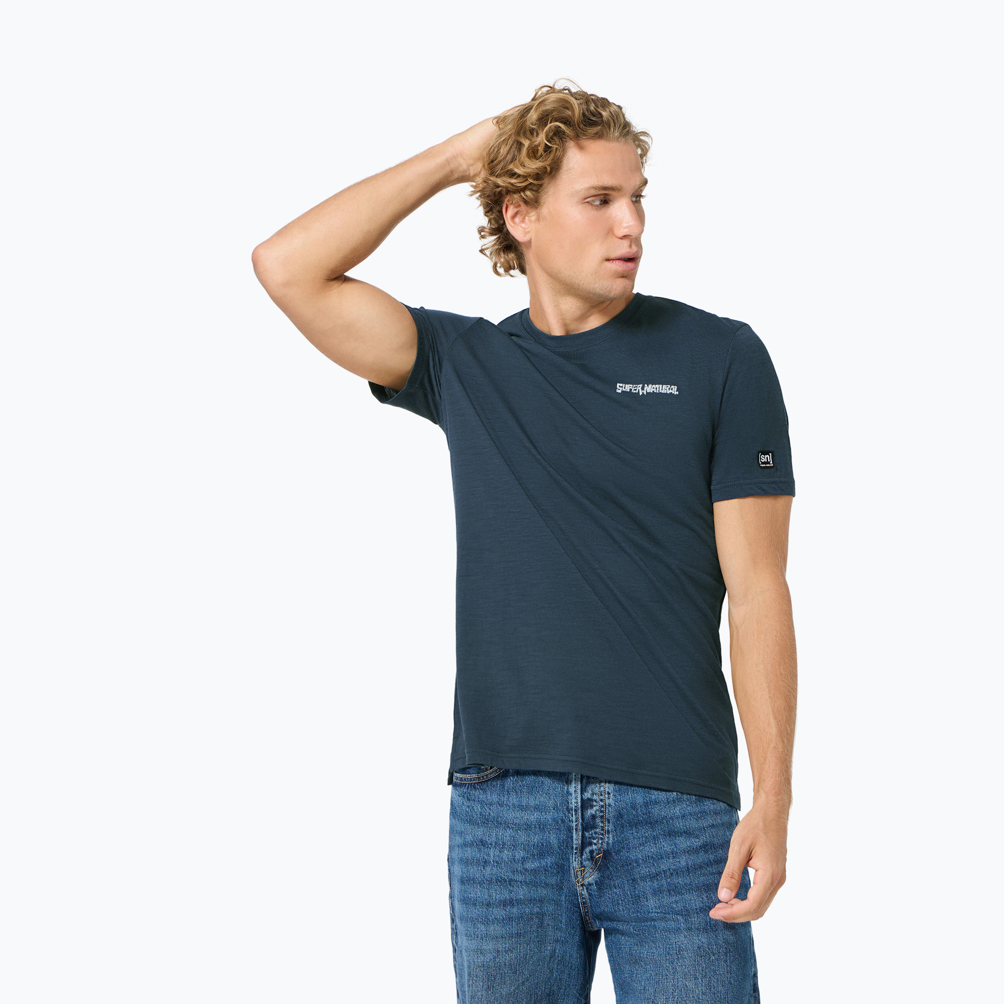 Tricou pentru bărbați super.natural Peak Lovers blueberry/vapor grey