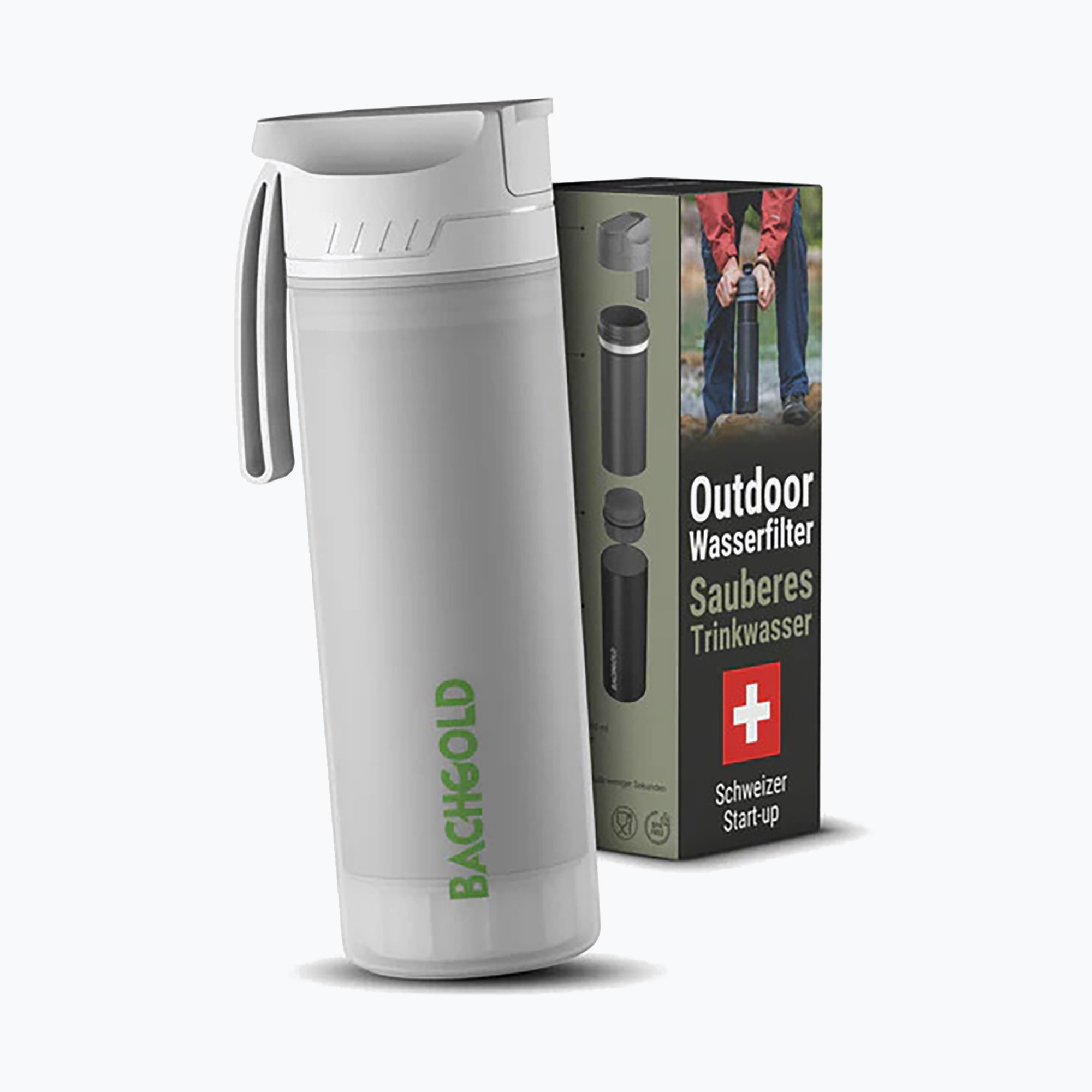 Butelka turystyczna z filtrem Bachgold Selfpress Waterfilter 500 ml biały 