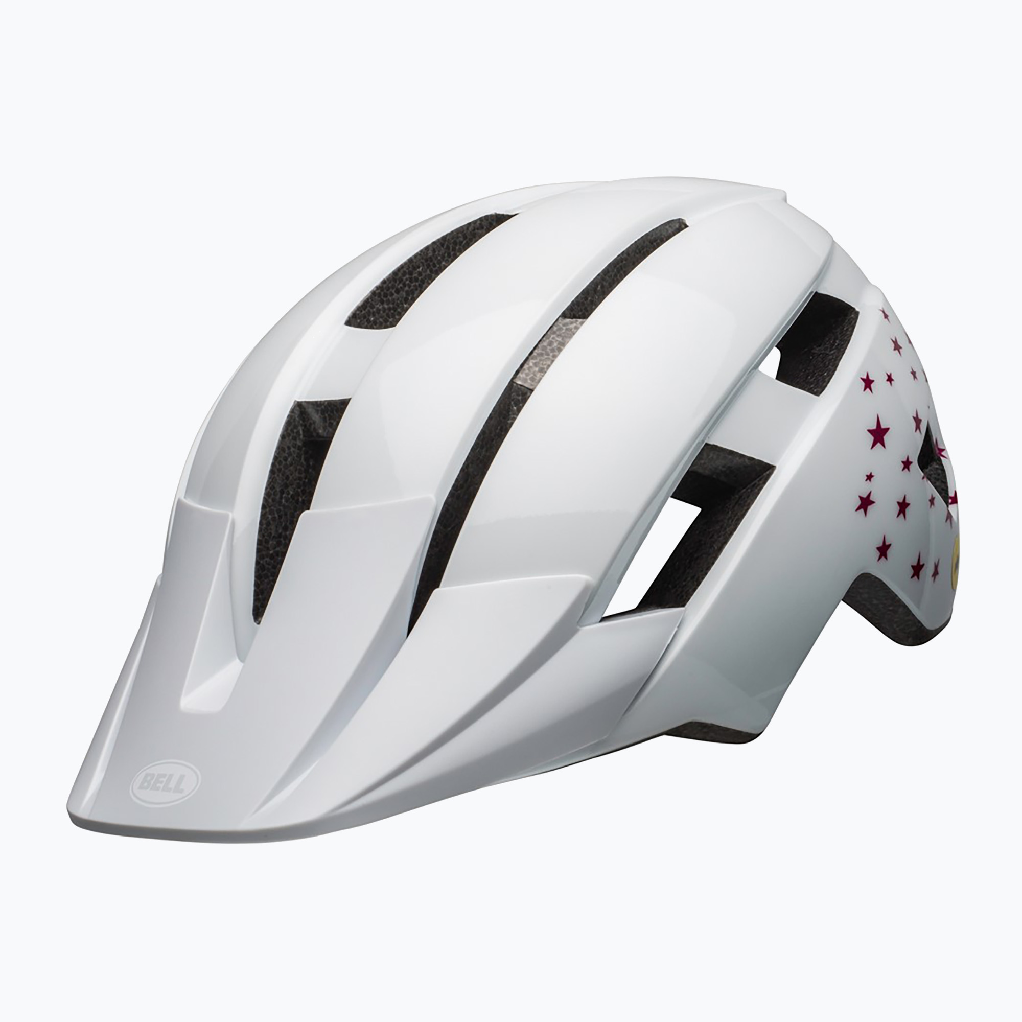 Bell Sidetrack II Integrated MIPS children's bike helmet white stars (50-57 cm)