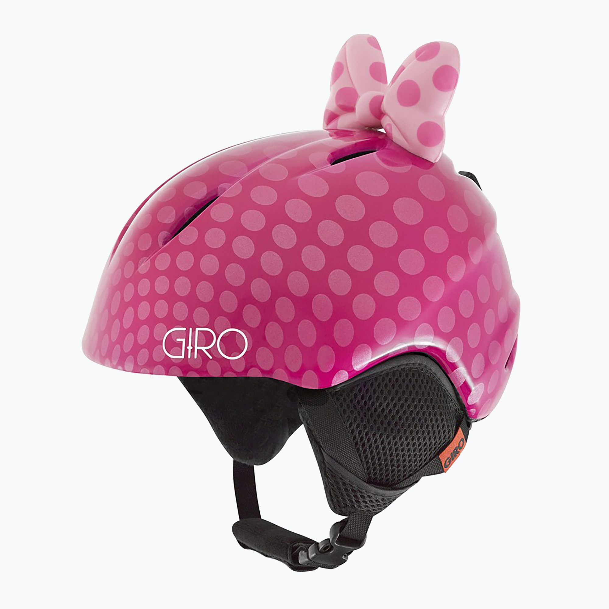 Детска скиорска каска Giro Launch Plus pink bow polka dots
