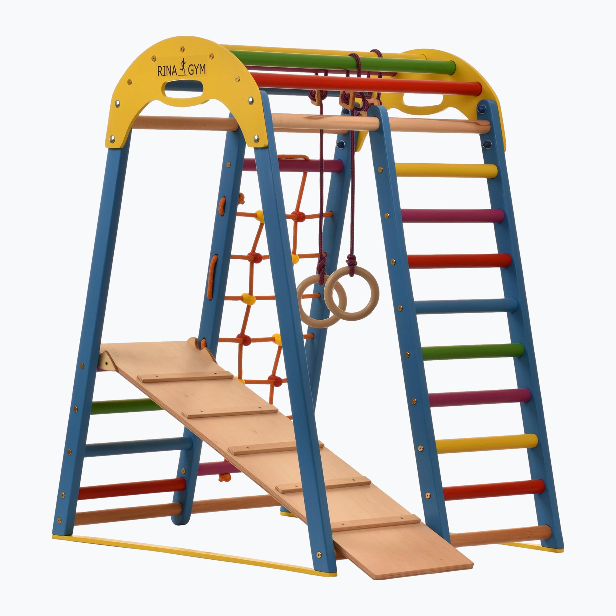 RINAGYM Kids 2 triangolo da ginnastica in legno blu (RINAGYM KIDS 2)