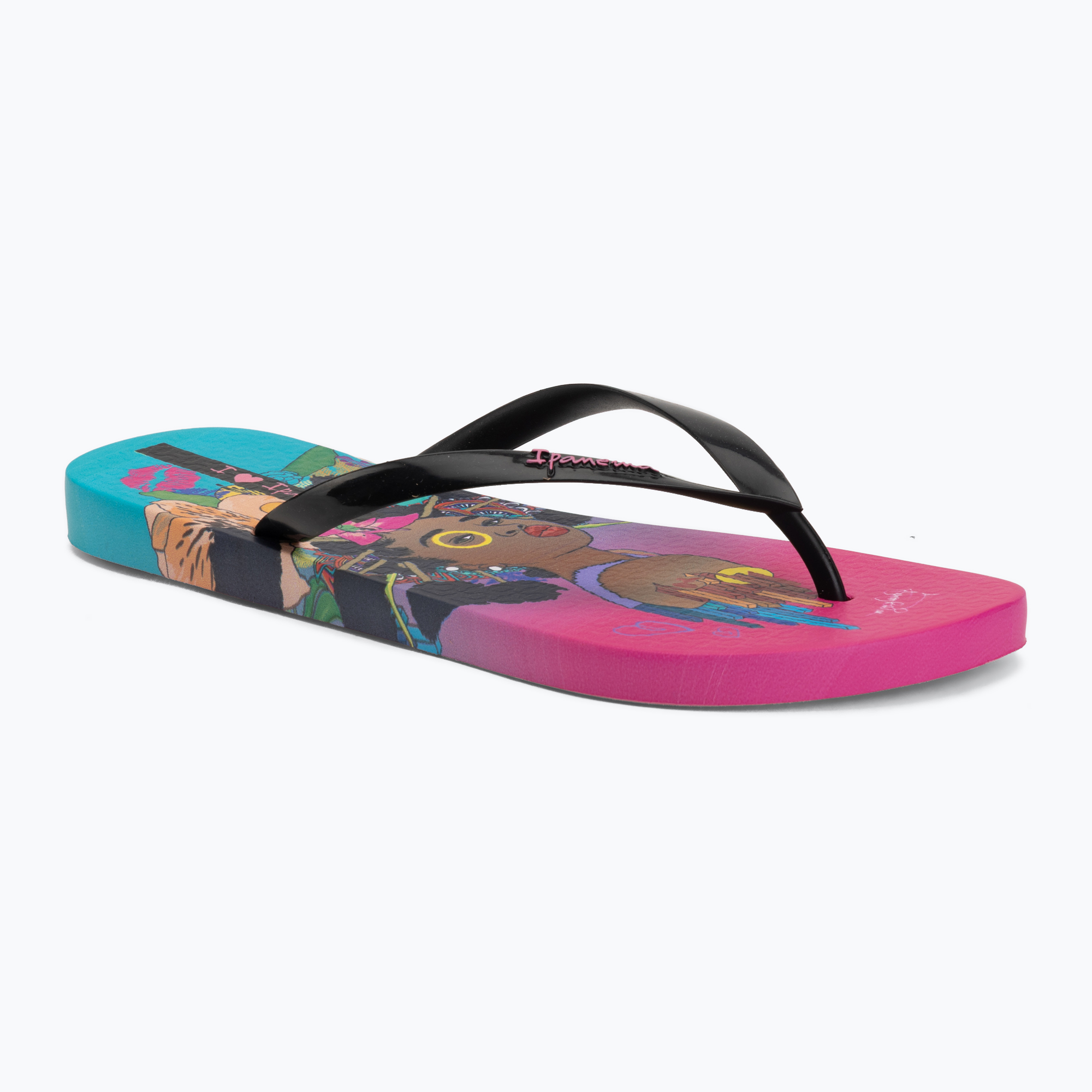 Șlapi pentru femei Ipanema Graffiti V pink/black/blue