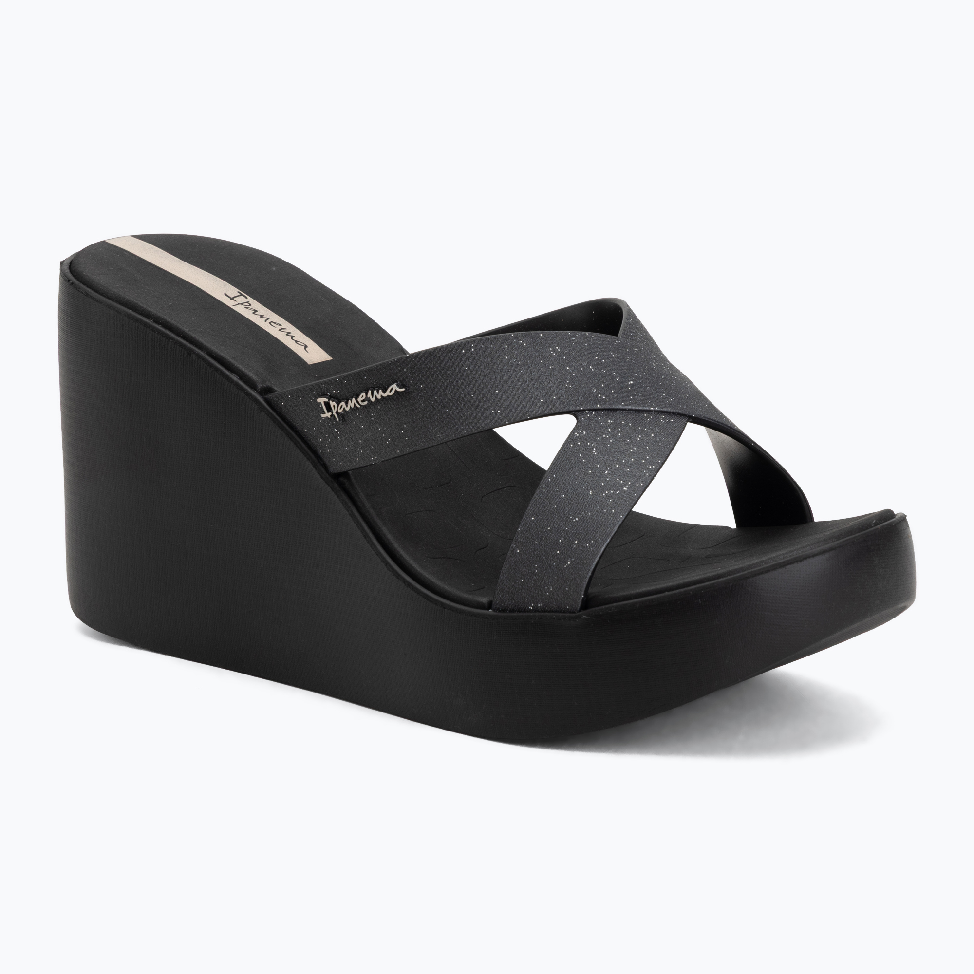 Klapki damskie Ipanema High Fashion II Slide black/glitter/beige