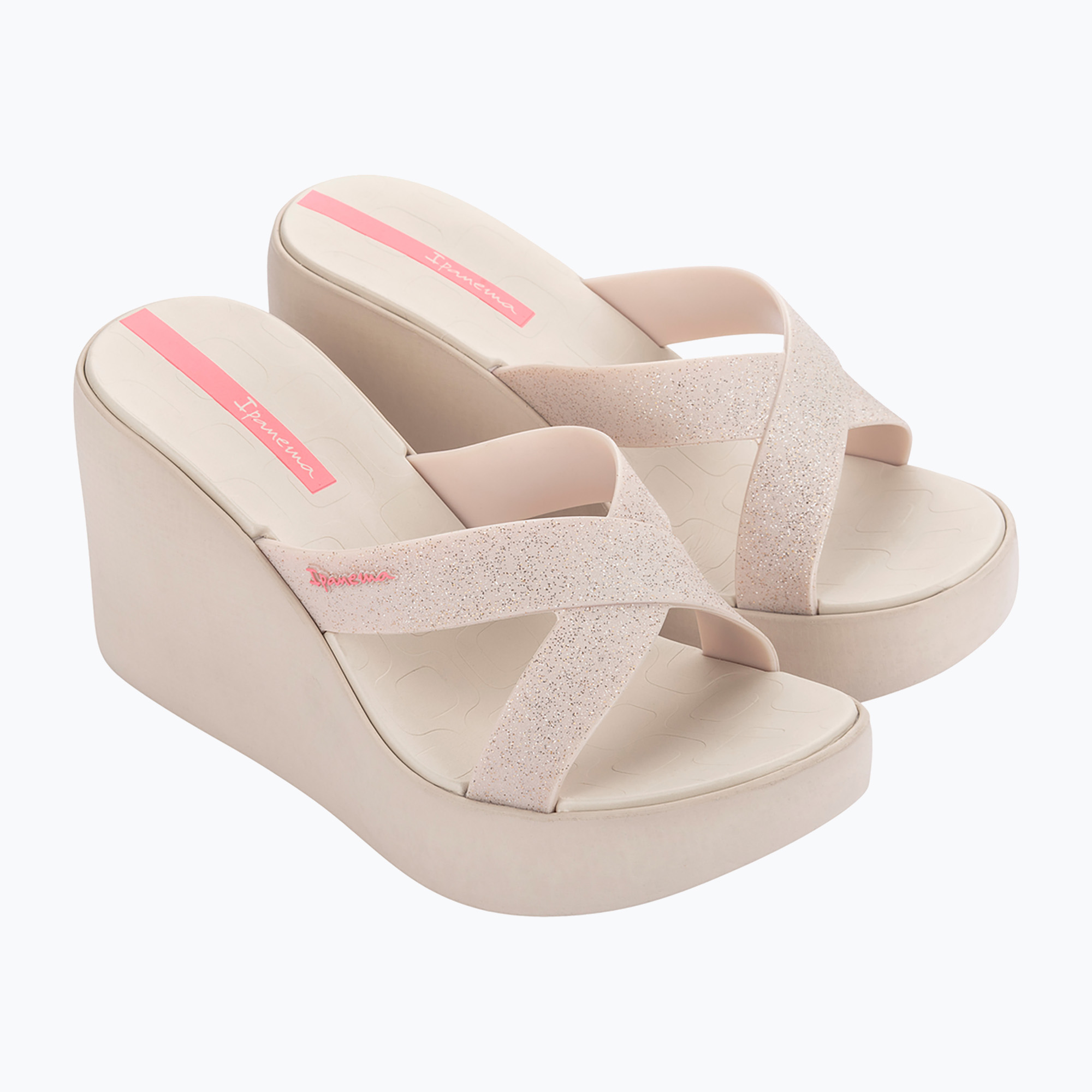 Klapki damskie Ipanema High Fashion II Slide beige/glitter/pink 