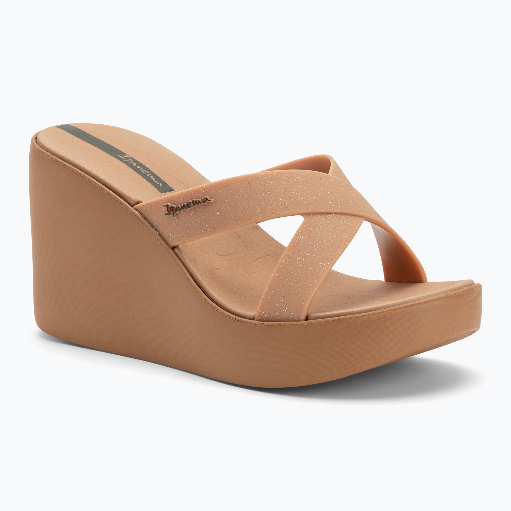 Klapki damskie Ipanema High Fashion II Slide beige/glitter beige/green 