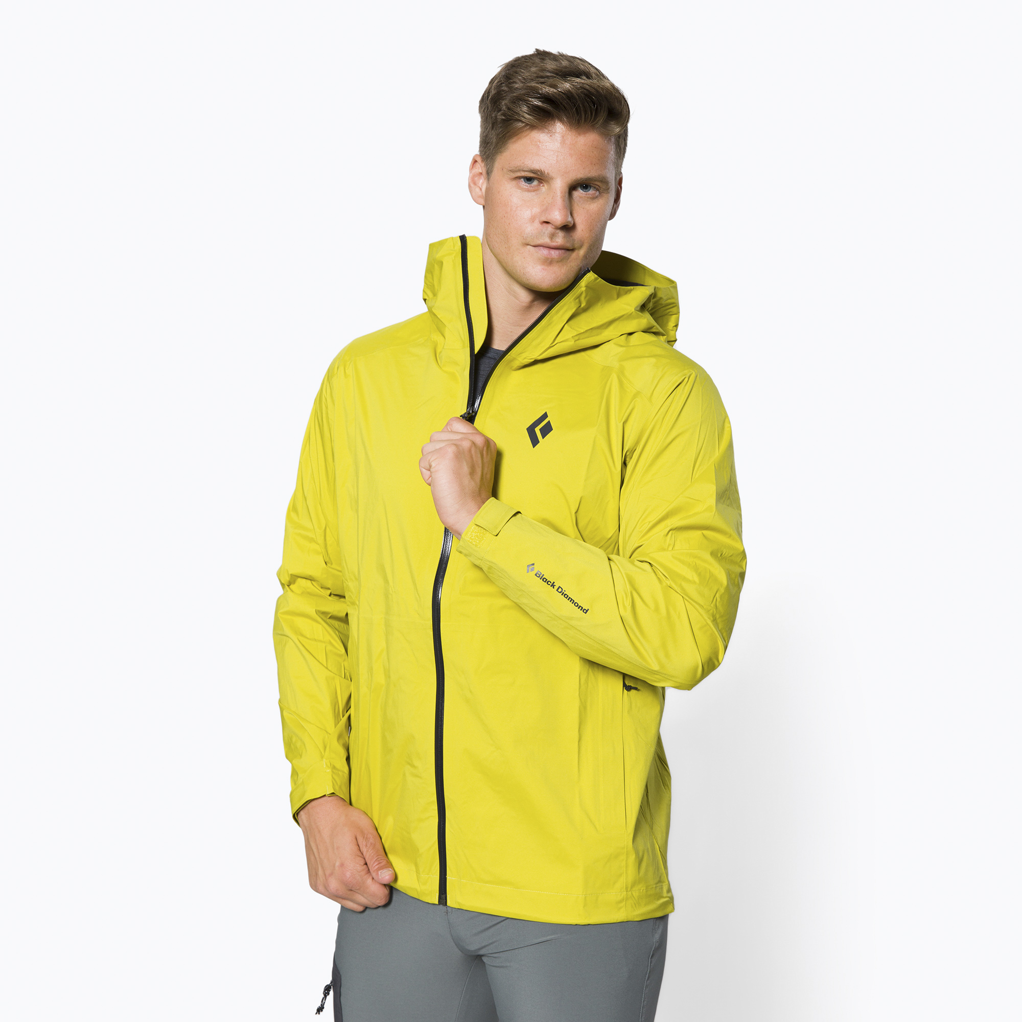 Мъжко яке за дъжд Black Diamond Stormline Stretch Membrane Yellow APCDT07006SML1