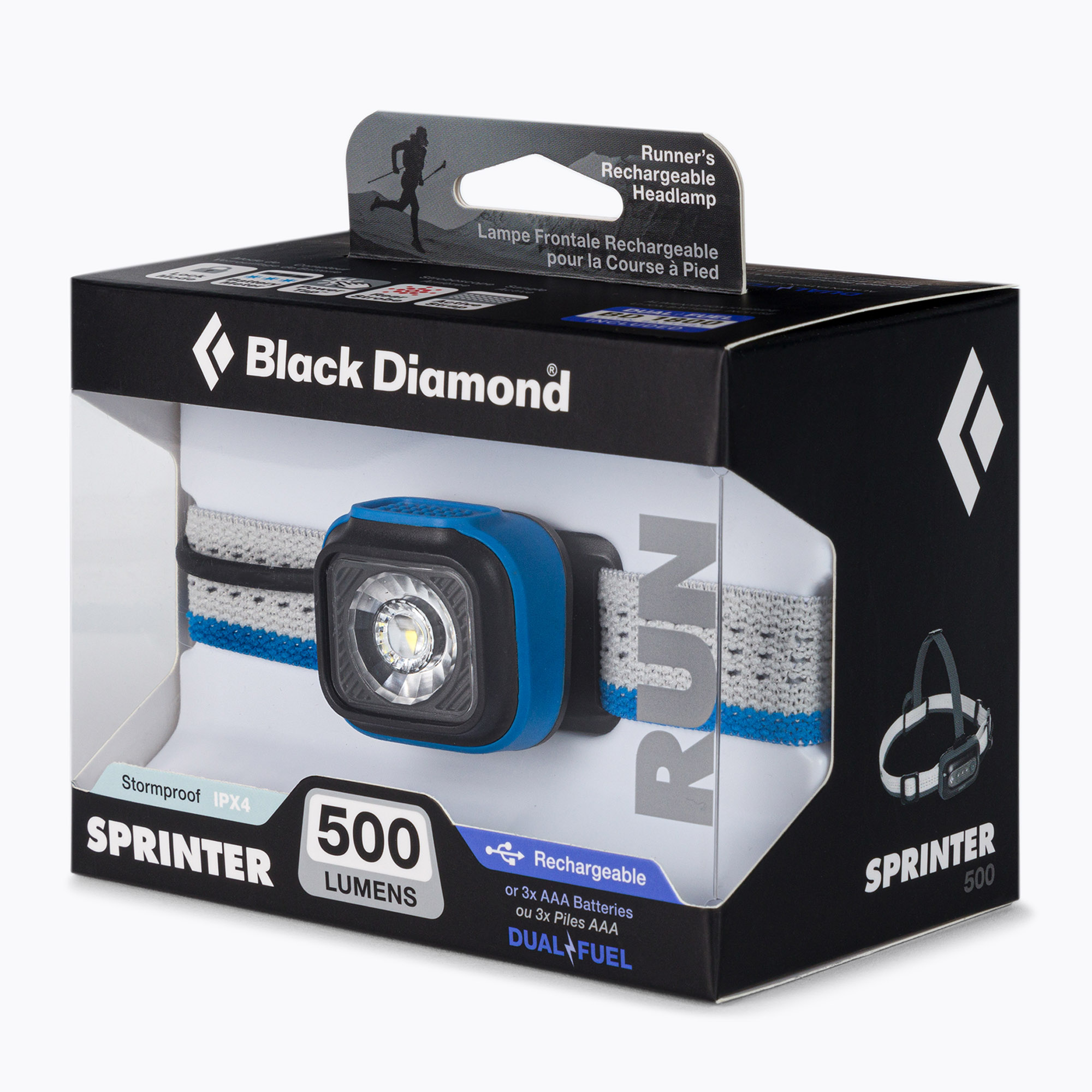 Black Diamond Sprinter 500 ultra blue head torch (Sprinter 500 BD6206704031ALL1)
