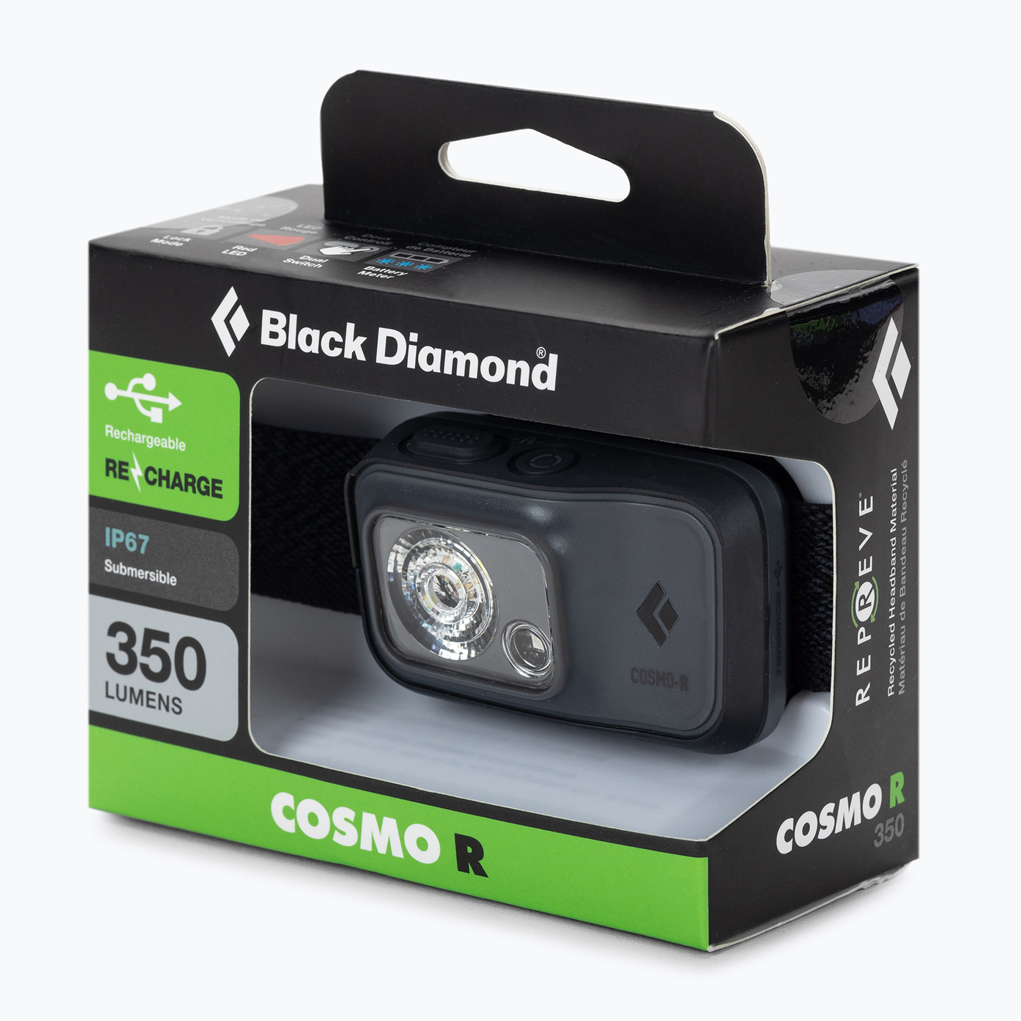 Black Diamond Cosmo 350-R lanternă frontală gri BD6206770004ALL1 (Cosmo 350-R BD6206770004ALL1)