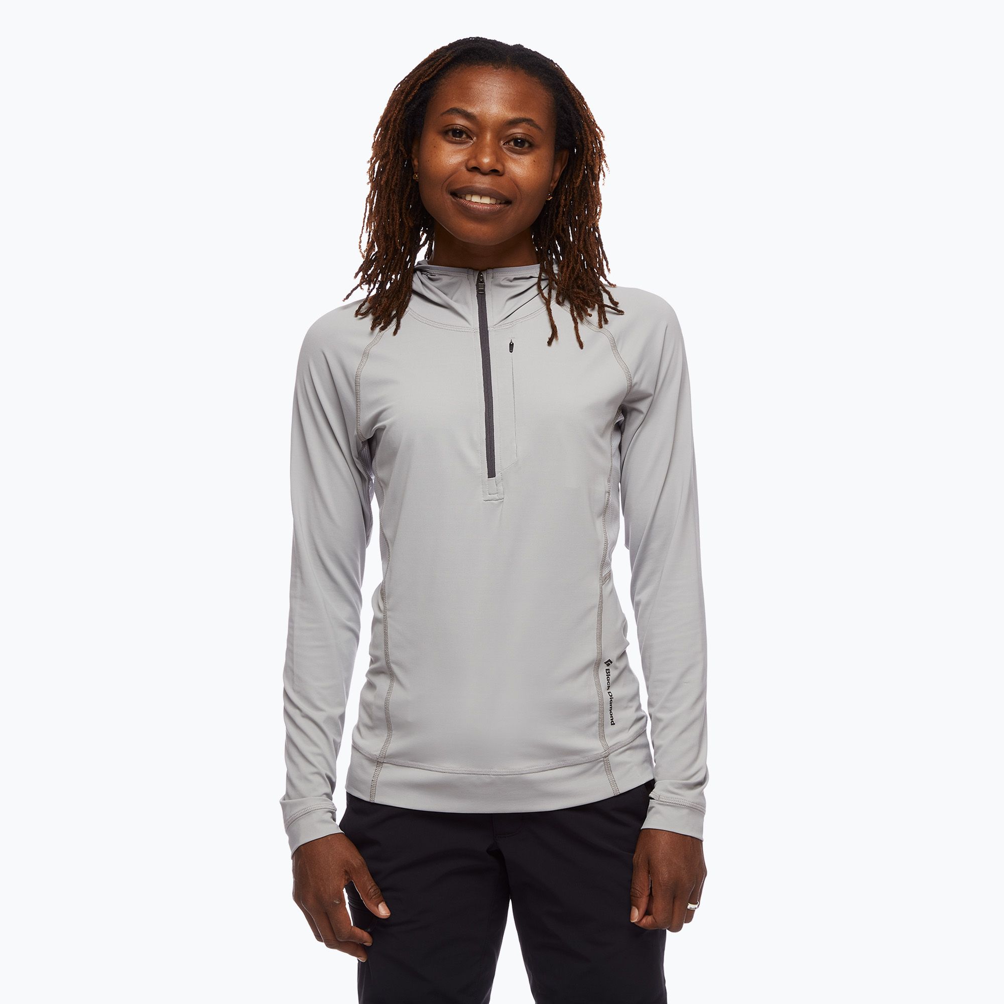 Bluza trekkingowa damska Black Diamond Alpenglow Pro Hoody pewter 