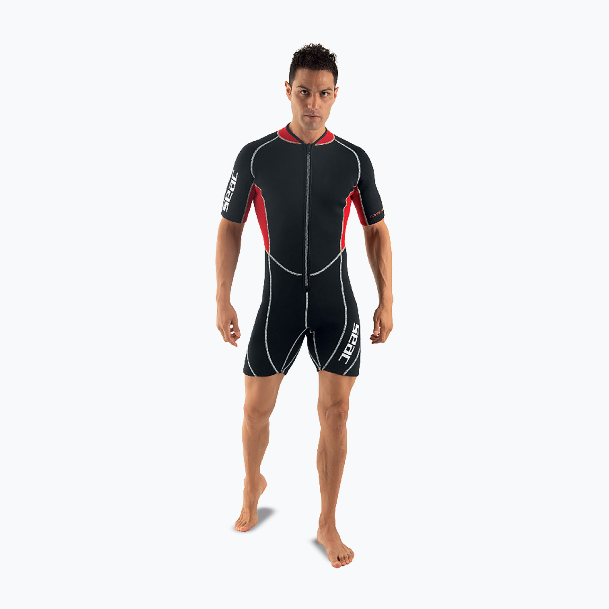 Мъжки неопреннов костюм за плуване SEAC Shorty Ciao 2,5 mm black/red