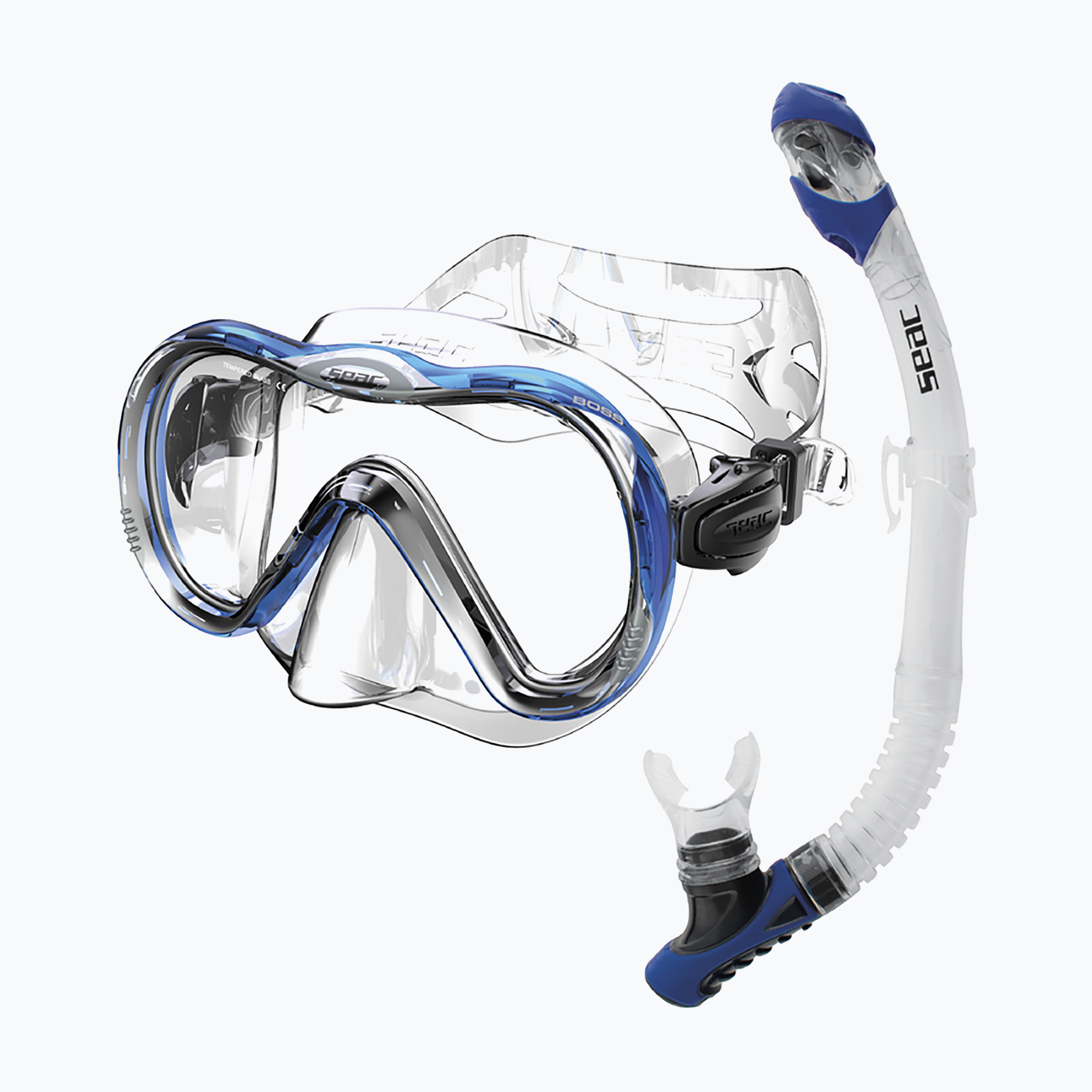 Комплект за шнорхелинг SEAC Bis Boss   Reverse Dry blue
