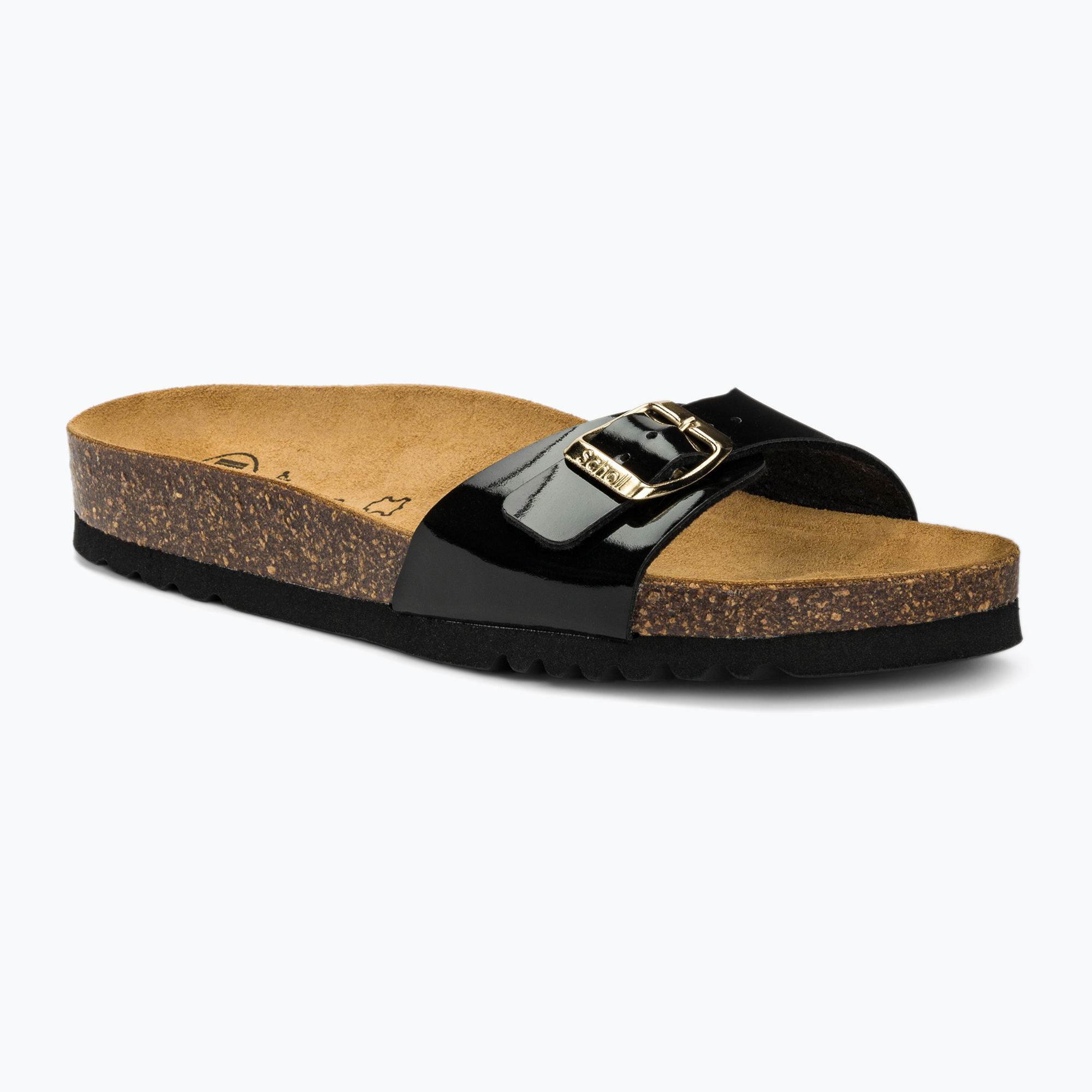 Klapki damskie Scholl Estelle Patsynth black 