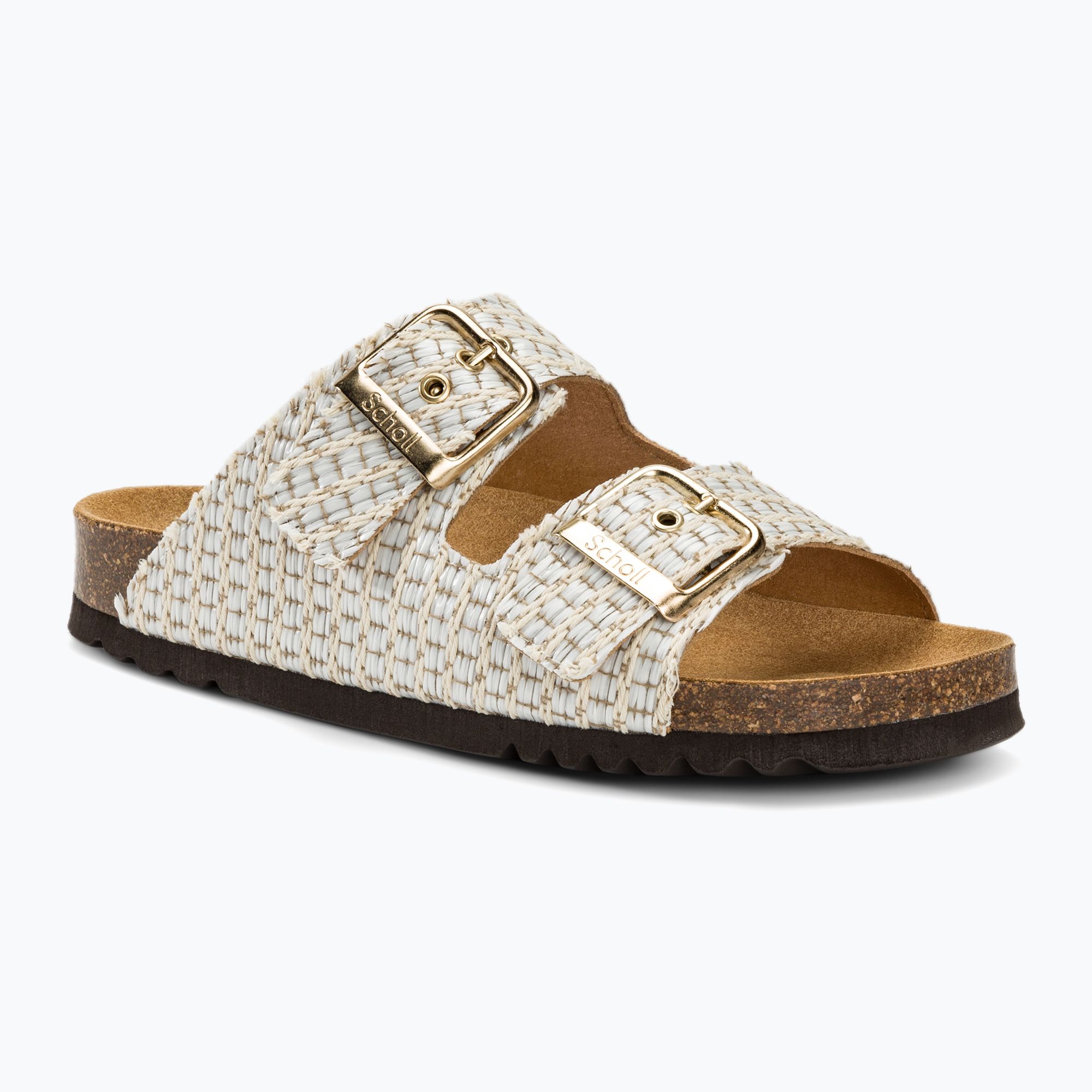 Klapki damskie Scholl Noelle Raf Te white 