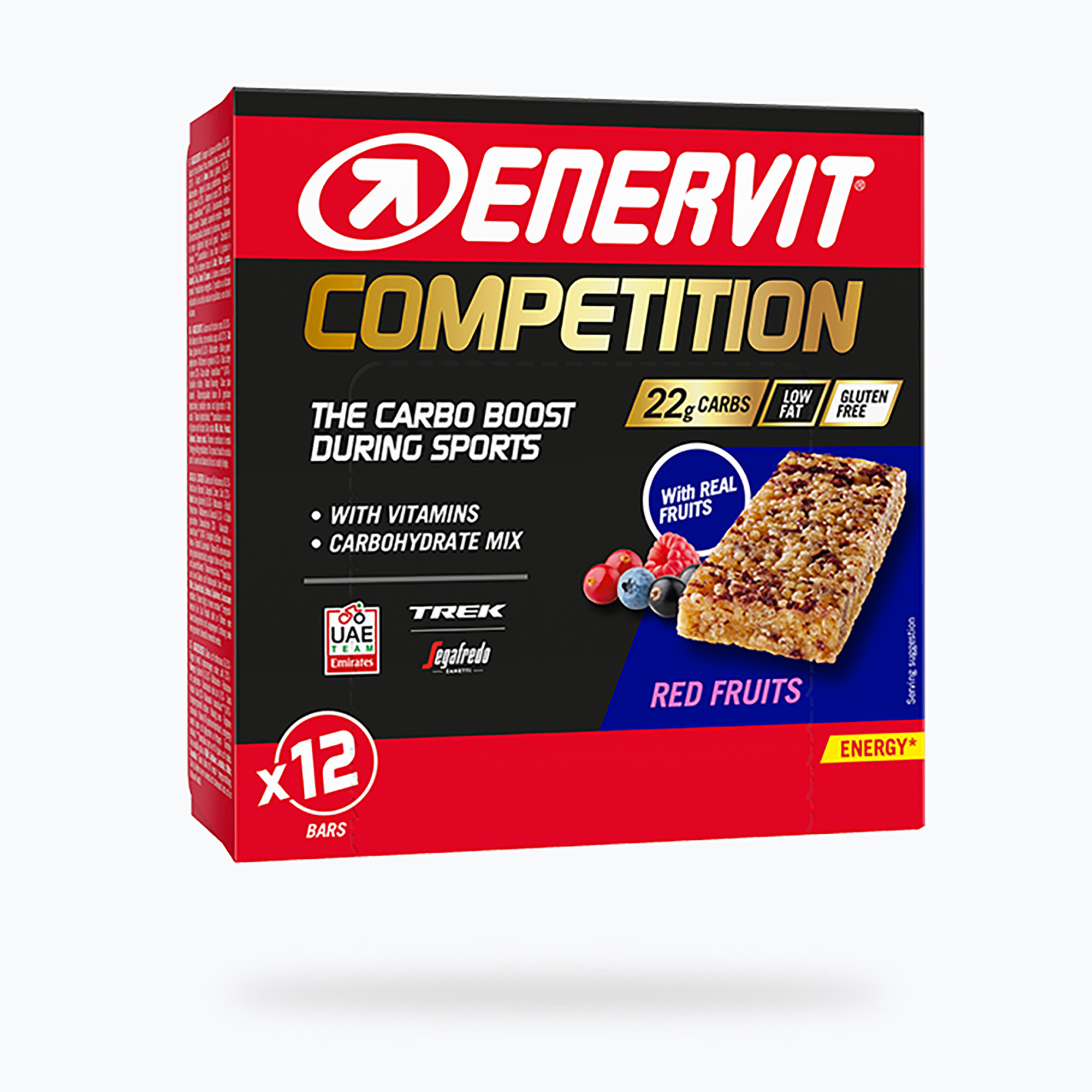 Zestaw batonów energetycznych Enervit Competition 12 szt. x 30 g red fruit 