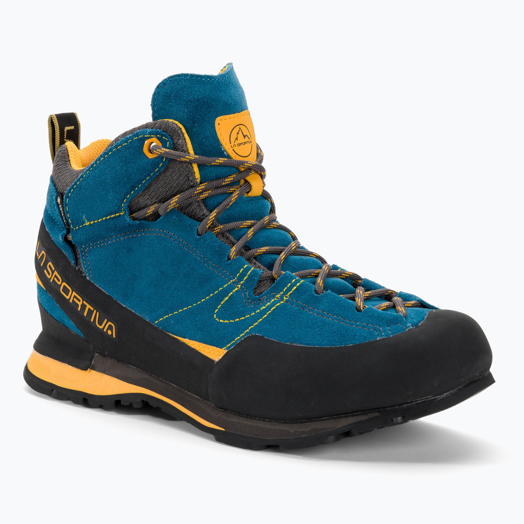 Pánske trekové topánky La Sportiva Boulder X Mid blue/yellow (Boulder X Mid ZFAS004BY)