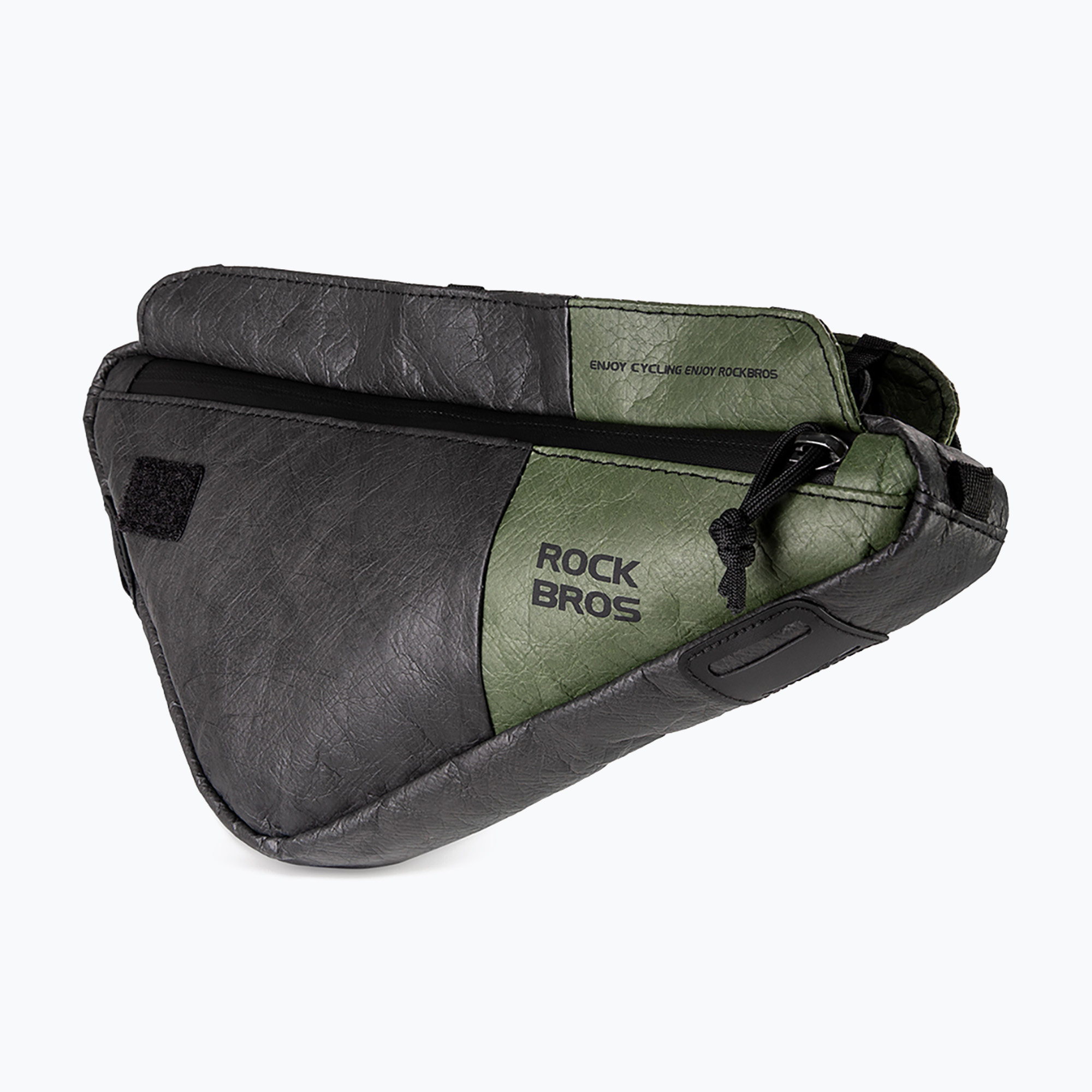 Чанта за велосипедна рамка Rockbros 30180033001 Eco-Friendly 2in1Bike Frame Bag with Shoulder Strap black/green