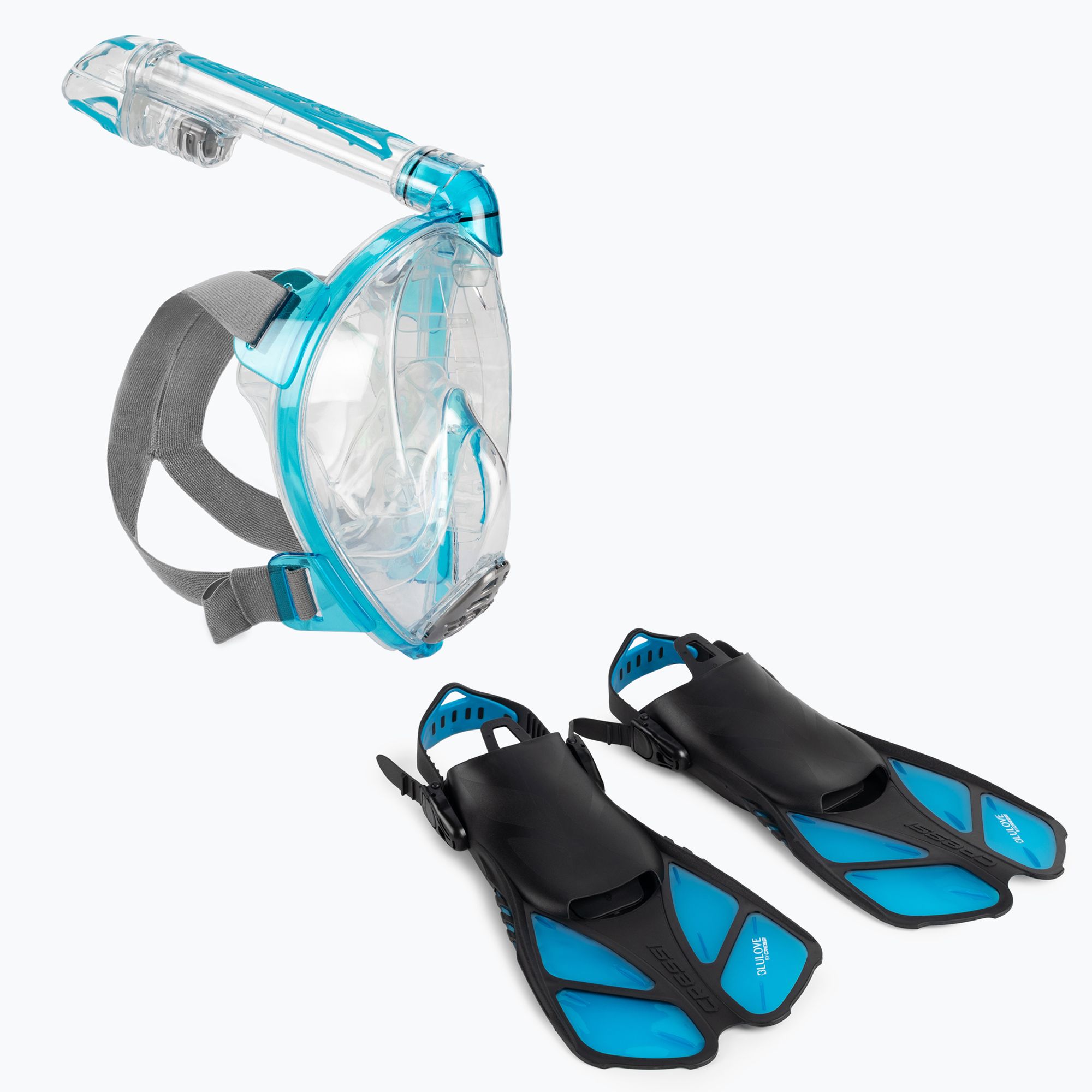 Zestaw do snorkelingu Cressi Duke Bonete Net Bag translucent aquamarine 