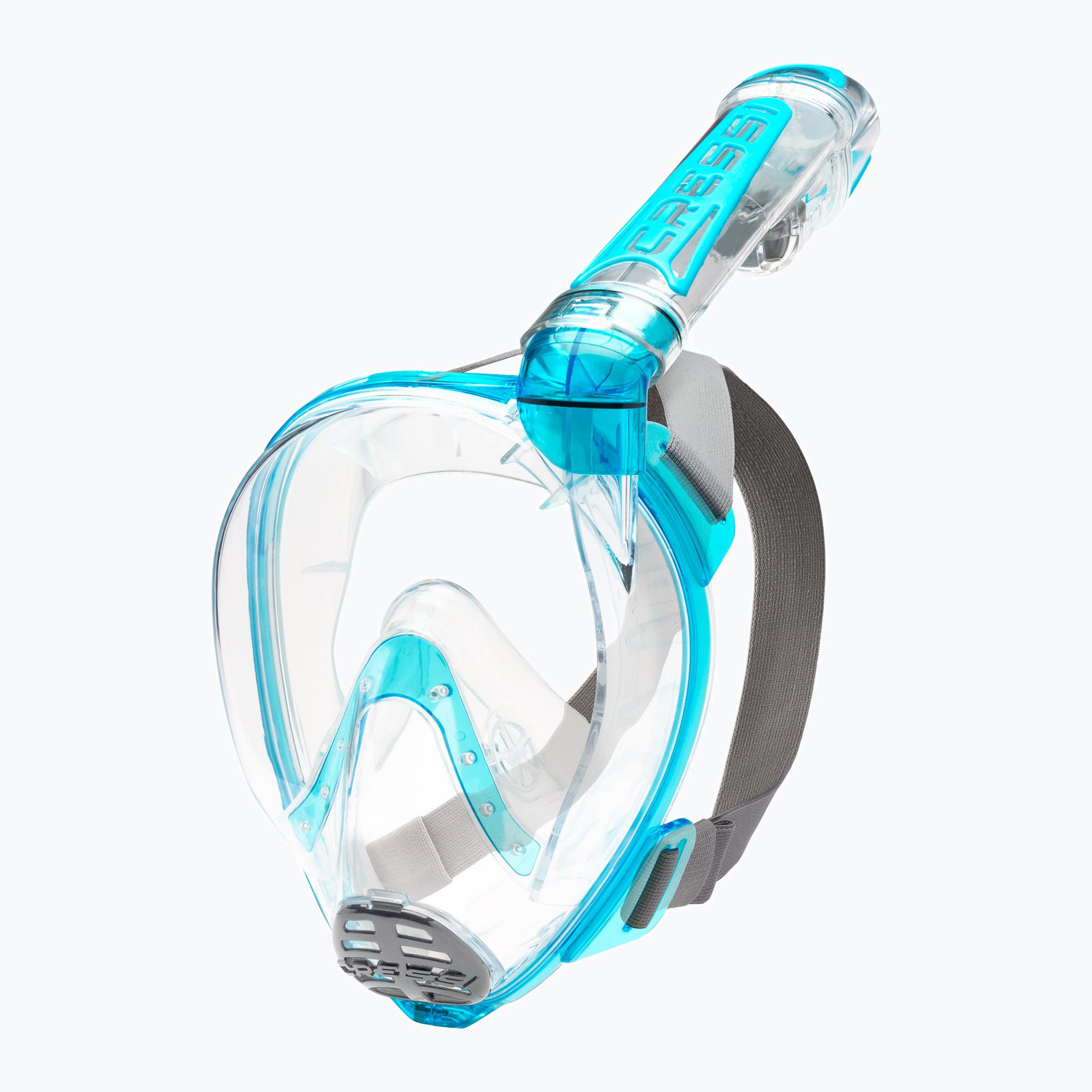 Maska pełnotwarzowa do snorkelingu Cressi Duke Dry Full Face clear/aquamarine 