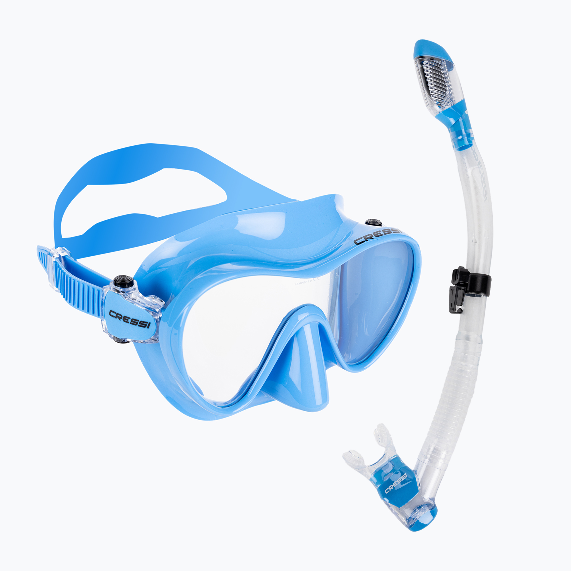 Комплект за гмуркане Cressi F1   Supernova Dry blue metal