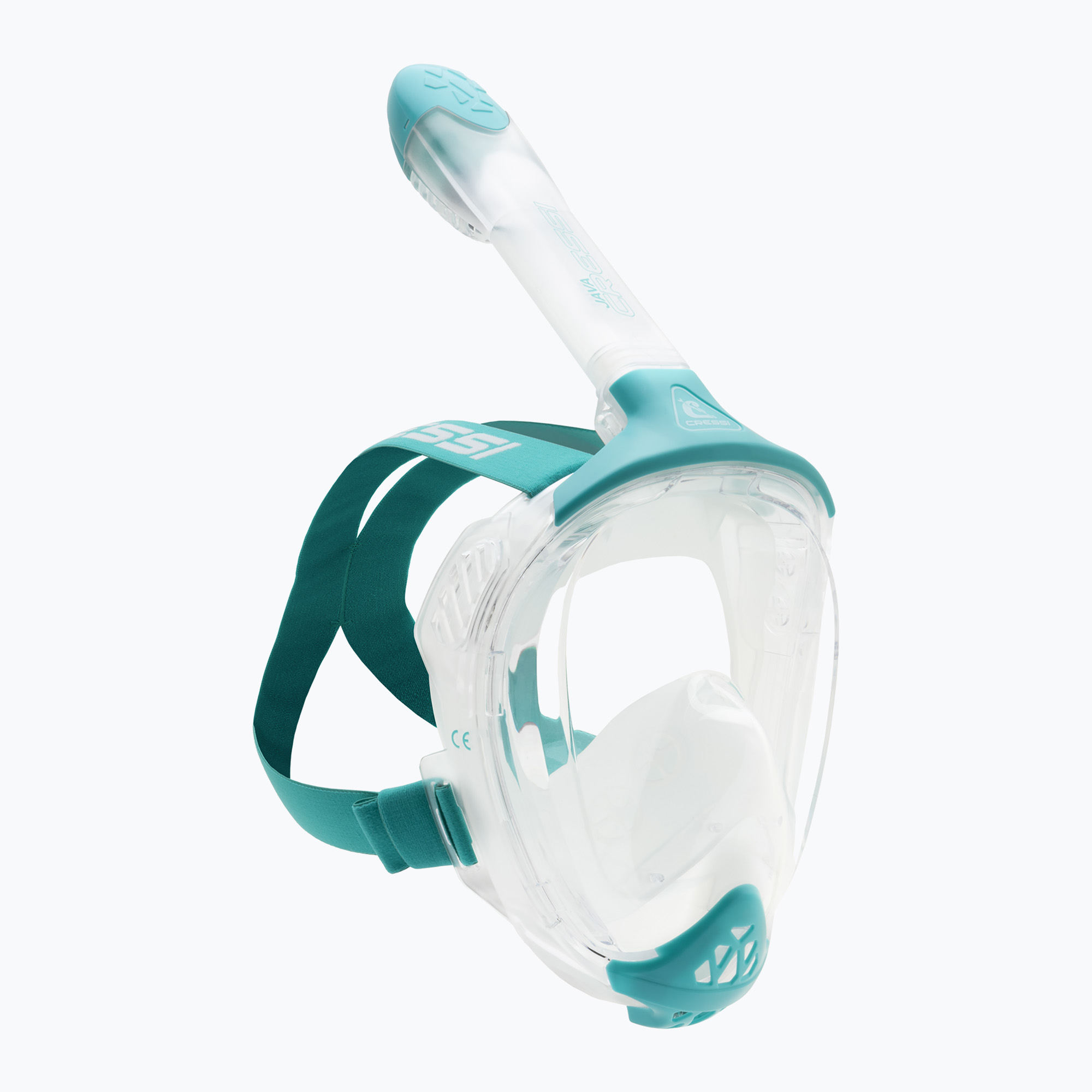 Mаска за цяло лице за шнорхелинг Cressi Java Full Face clear/aquamarine