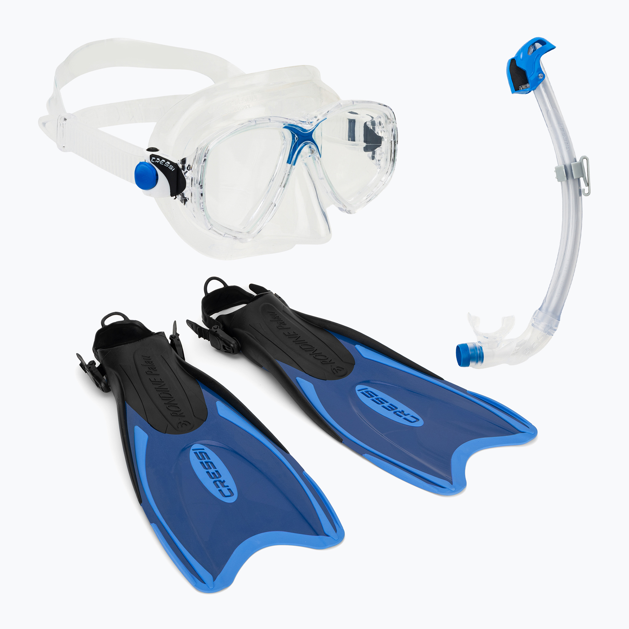 Комплект за шнорхелинг Cressi Palau Marea Dry Bag Set blue/azure
