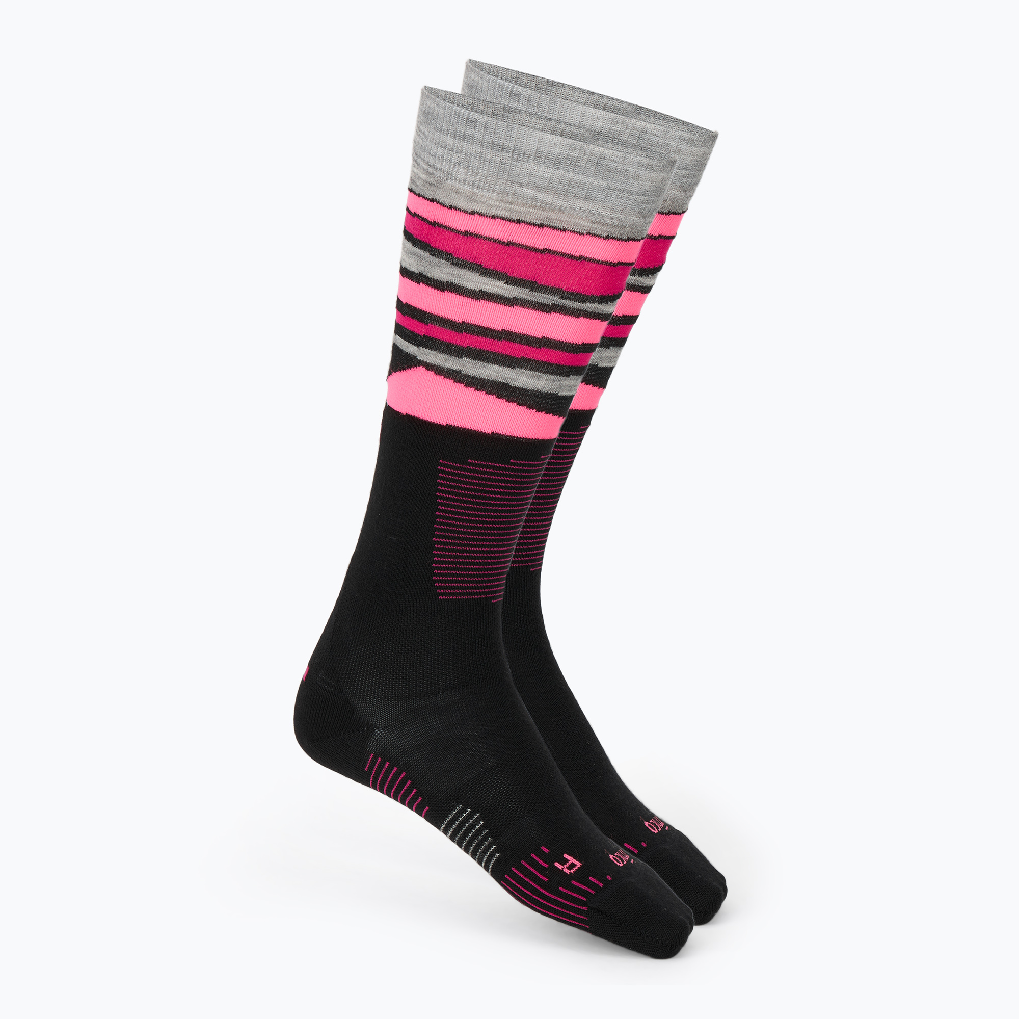 Șosete de schi pentru femei Mico Light Weight Superthermo Natural Merino Ski nero/fucsia fluo