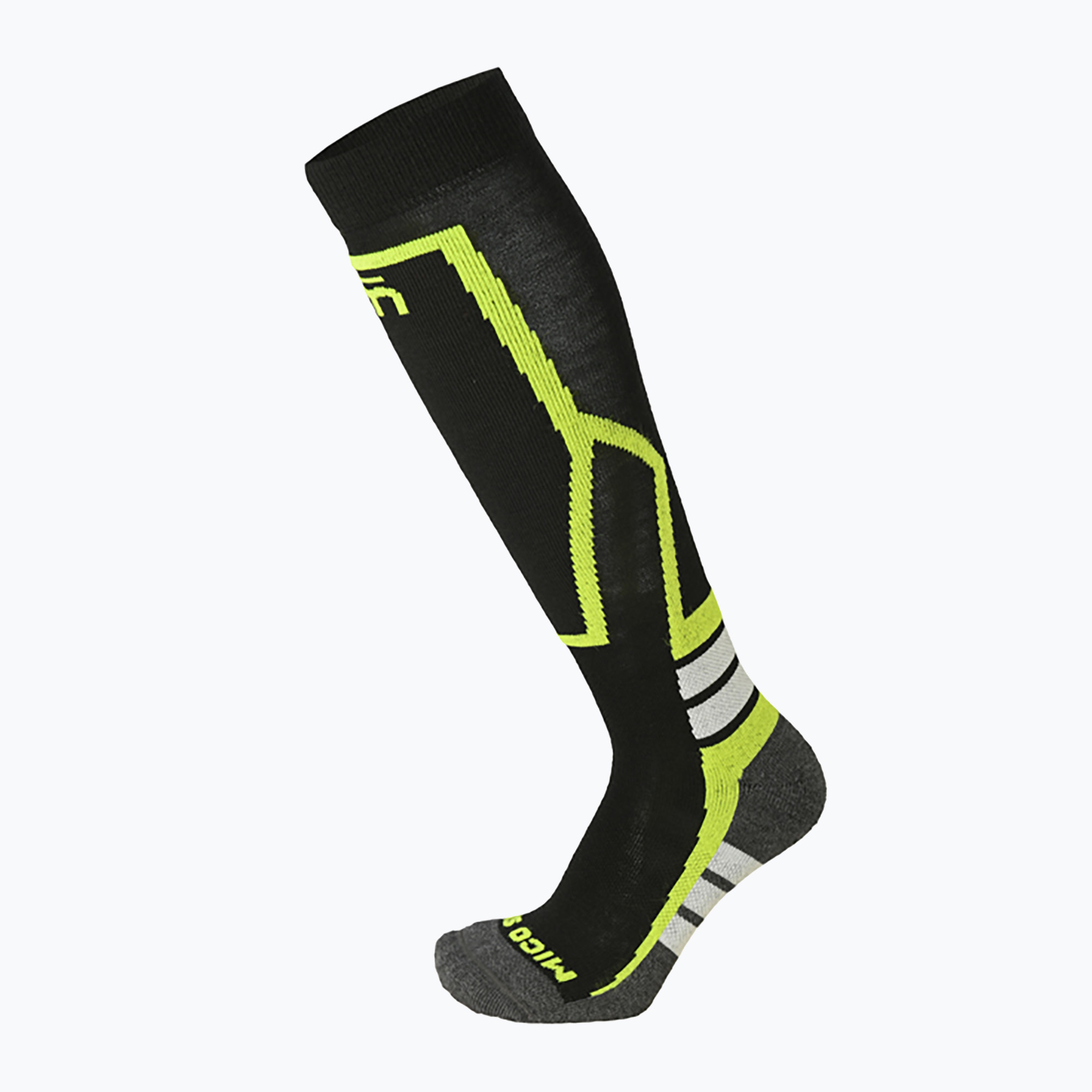 Детски скиорски чорапи Mico Medium Weight Warm Control Ski nero giallo fluo