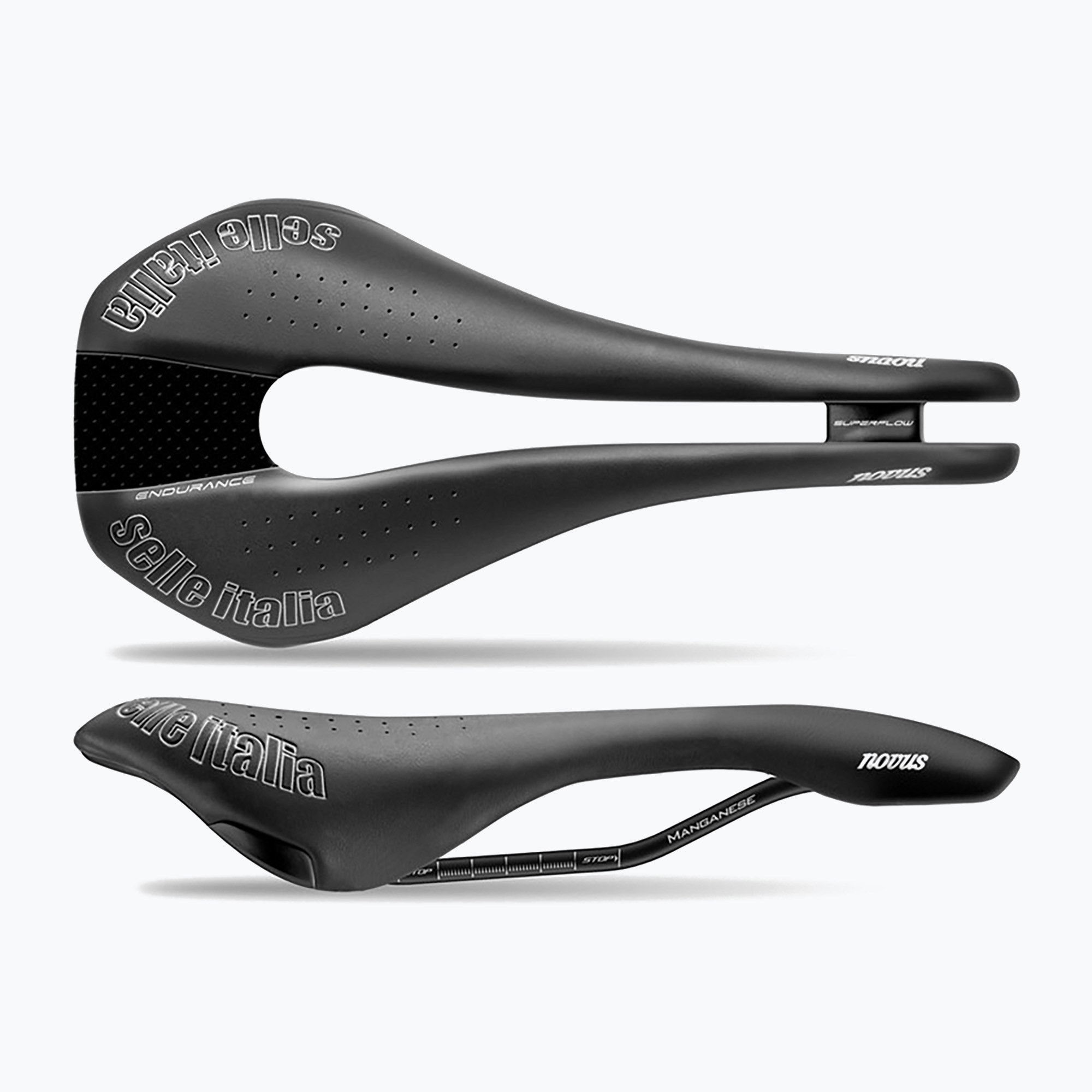 Седалка за велосипед Selle Italia Novus Endurance TM Superflow, Manganese Rail, Duro-Tek black