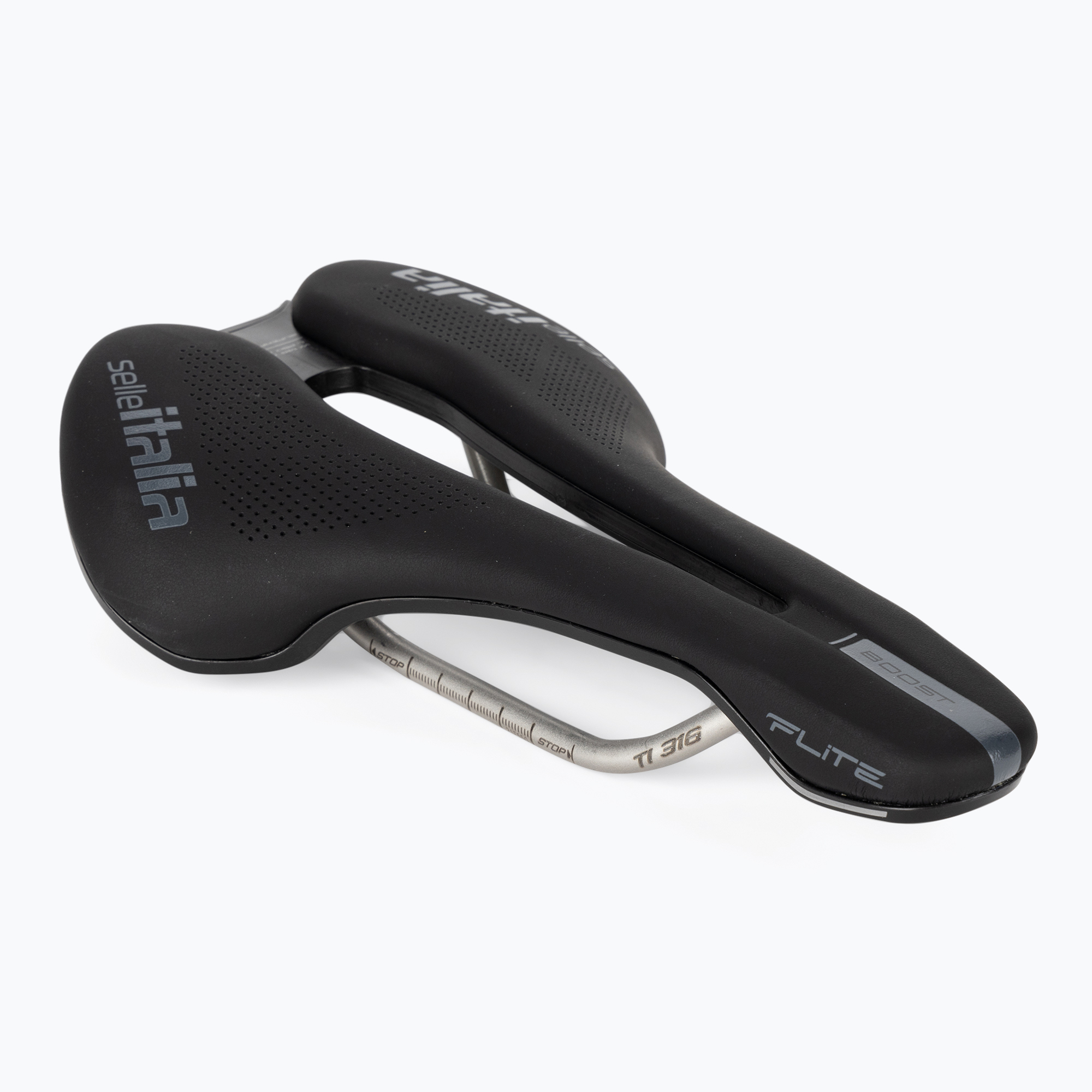 Sedlo na bicykel Selle Italia Flite Boost Superflow Ti 316 Rail Fibra-Tek čierne SIT-17A62IKC1