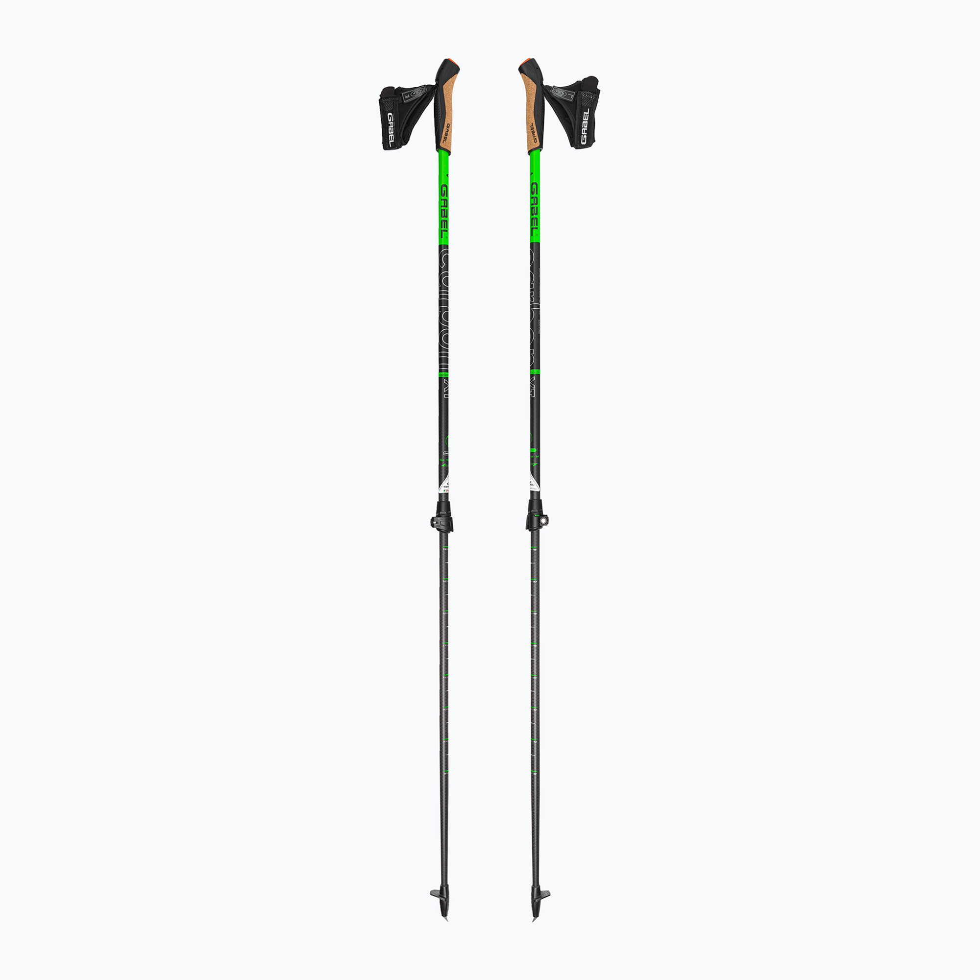 Kije nordic walking GABEL Carbon XT 2S 80 F.L. czarny/zielony 